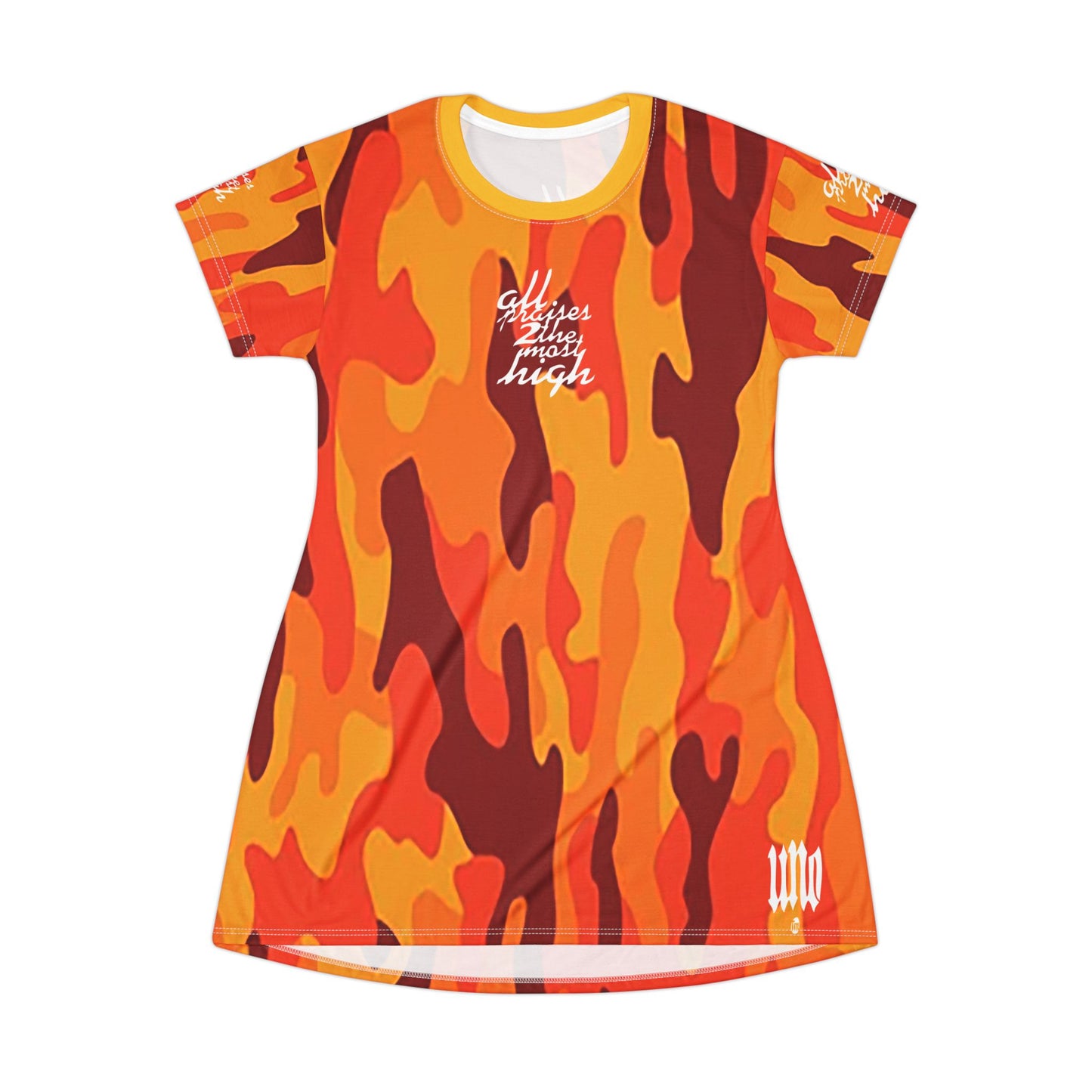 UNO ALL PRAISES All Over Print T-Shirt Dress