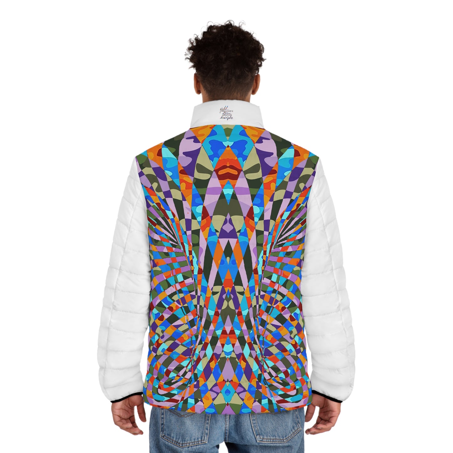 UNO ABSTRACTS LOVEBOB Men's Puffer Jacket (AOP)