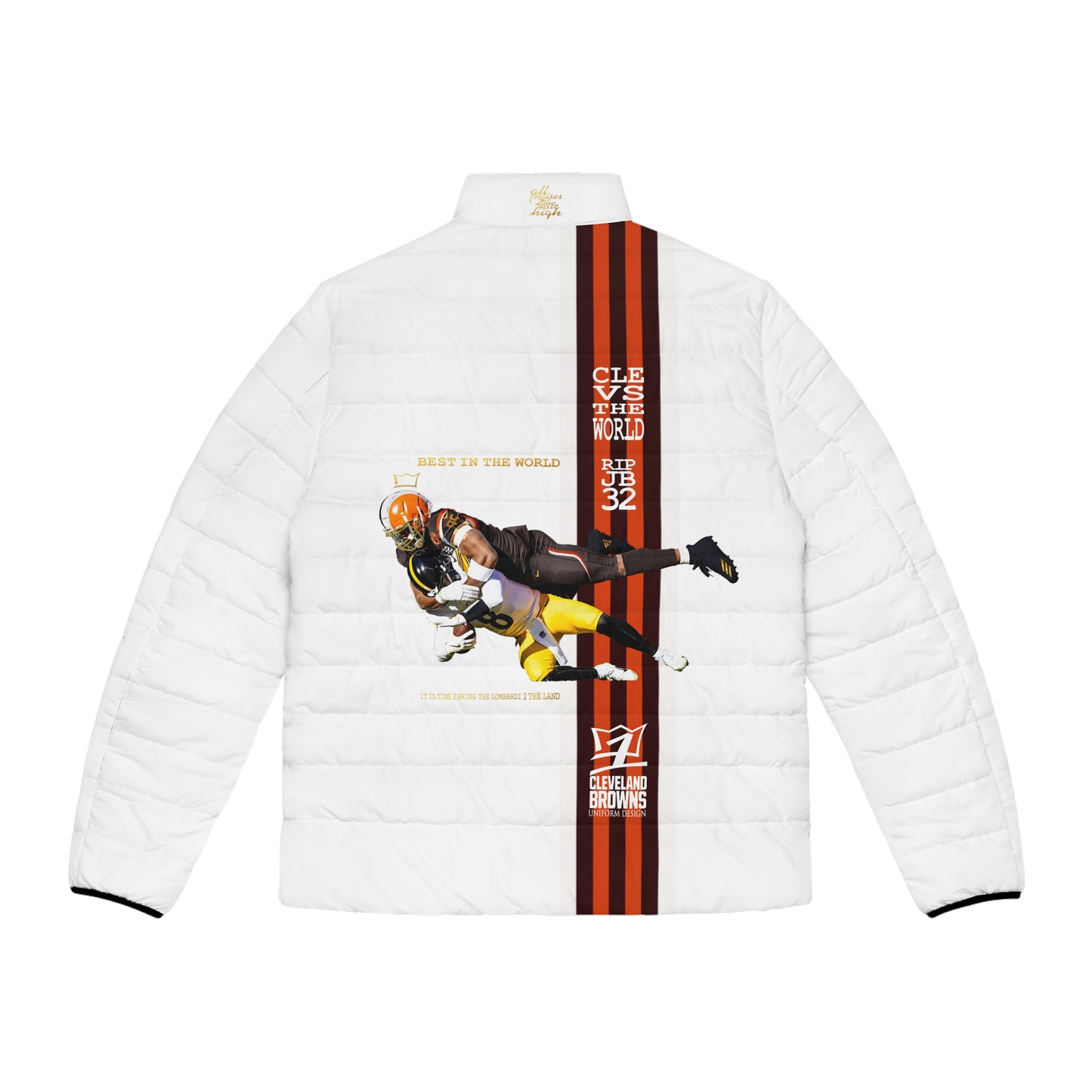 UNO LOVETHELAND BEST IN THE WORLD Men's Puffer Jacket (AOP)
