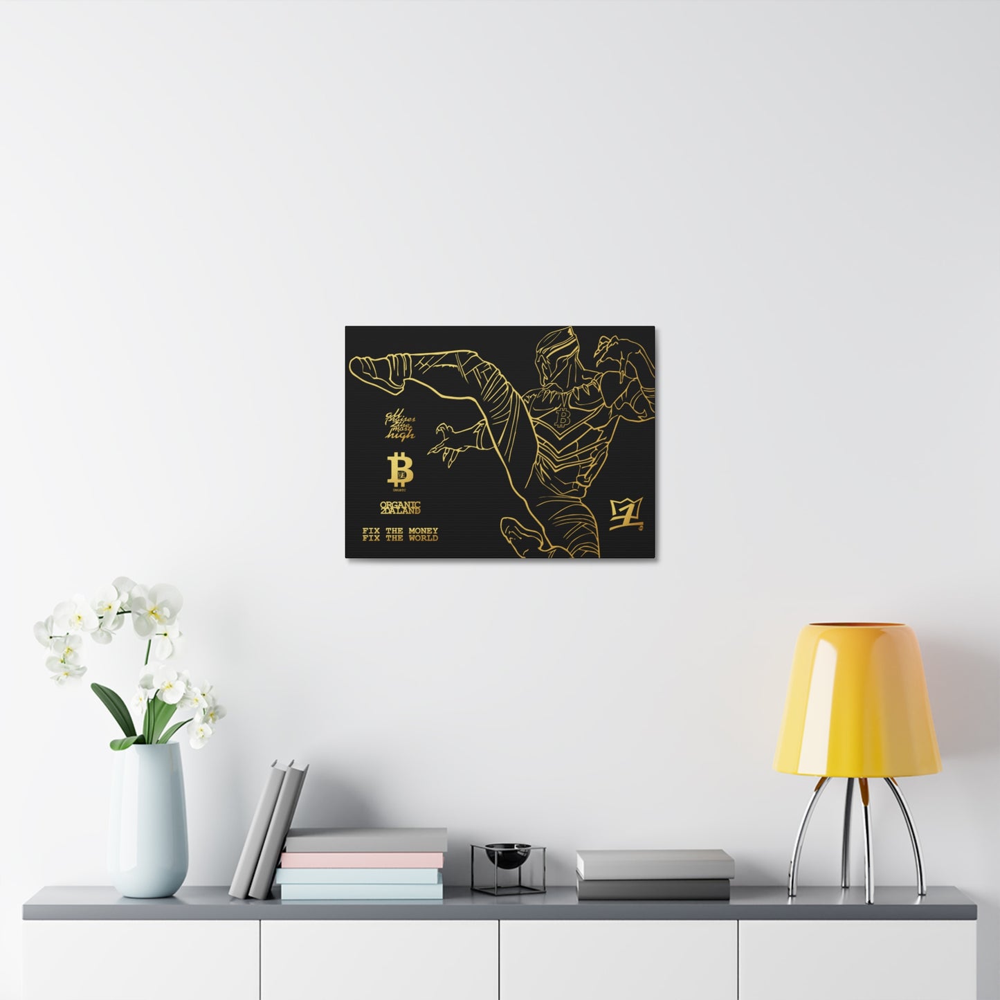 UNO ORGANIC FIX THE MONEY FIX THE WORLD UNOBTC Stretched Canvas