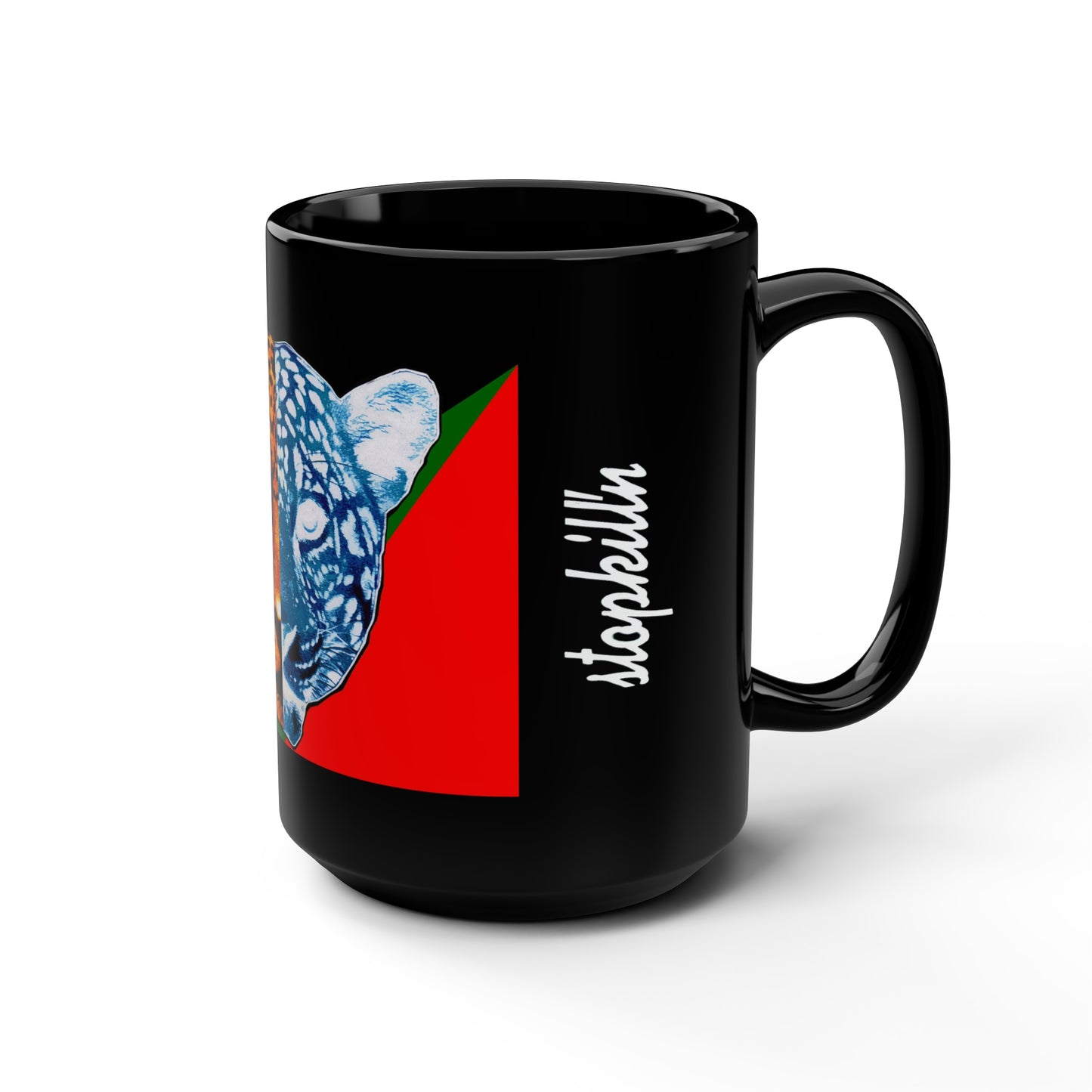 UNO BIGCAT STOPKILL'N Black Mug, 15oz