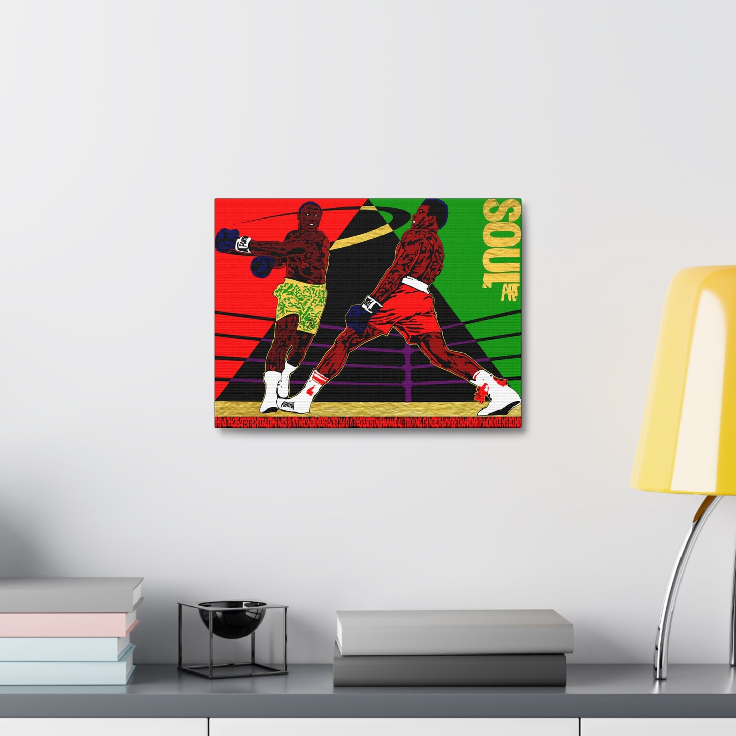 UNO SOULART THE FIGHT Smokin' Joe Beat Muhammad Ali 16x12, 24x18, & 30x24" Stretched Canvas