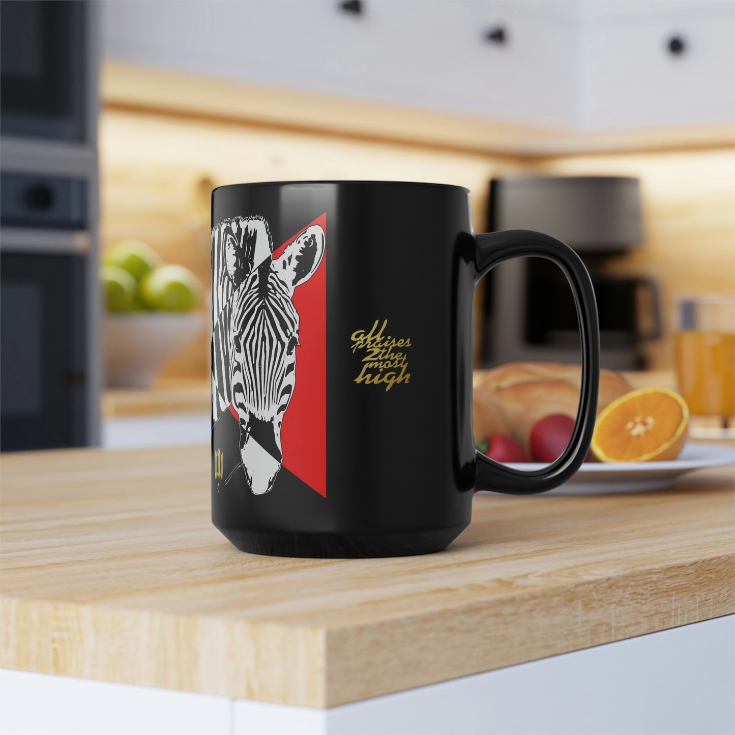 UNO STOPKILL'N ZEBRALOVE Black Mug, 15oz