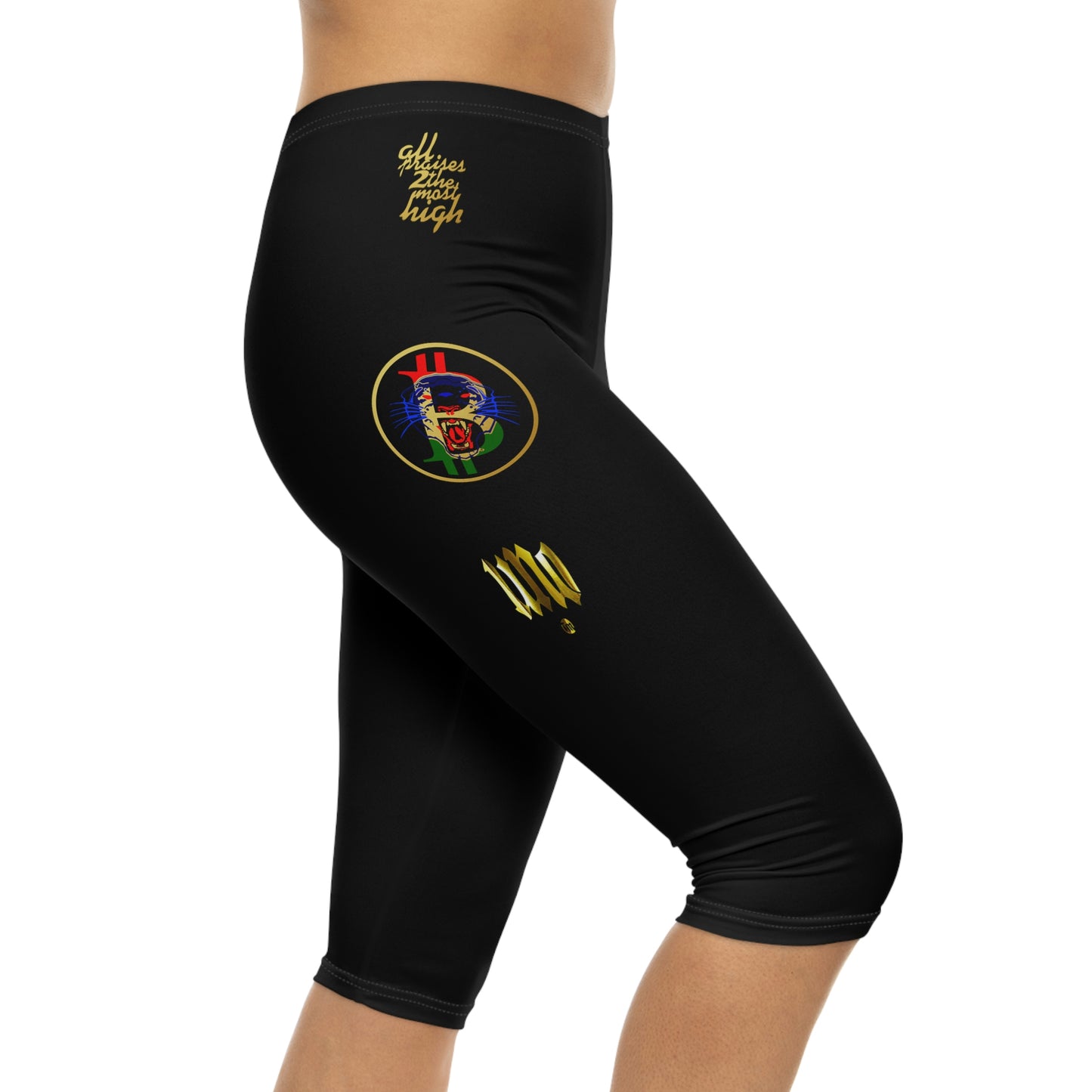 UNOBTCPANTHA Women’s Capri Leggings (AOP)