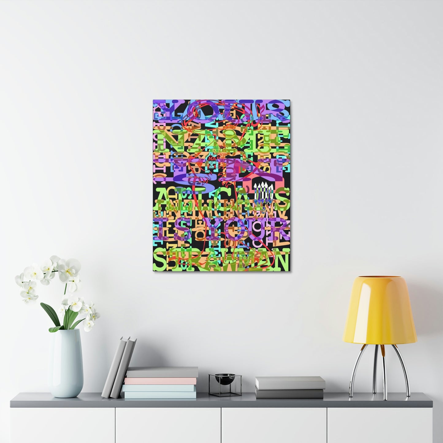 UNO GEKKO 2THEREPUBLIC ALLCAPS IS YO STRAWMAN 12x16, 18x24, & 24x30" Stretched Canvas