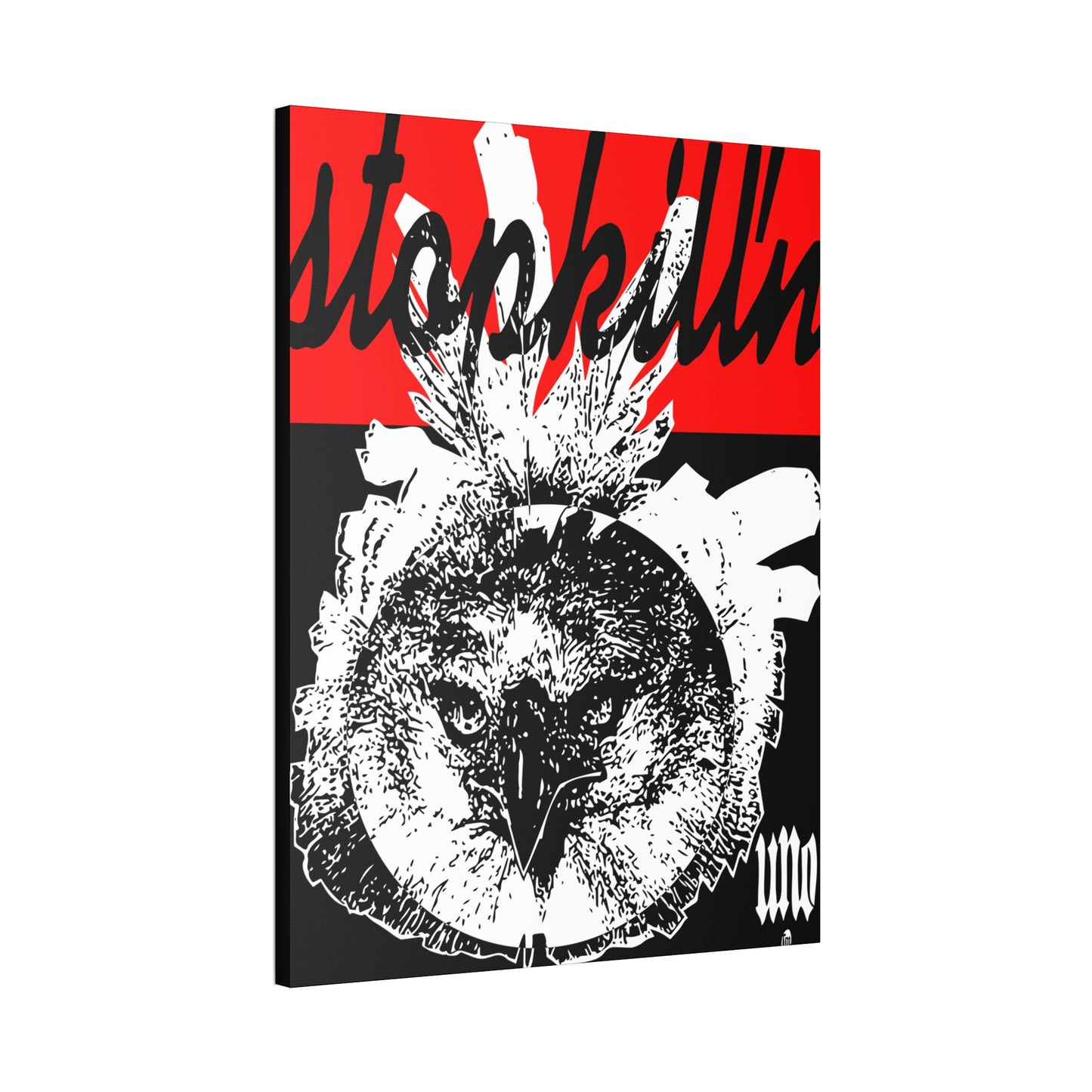 UNO STOPKILL'N LOVEHARPY 36x48 Canvas Stretched, 1.5''