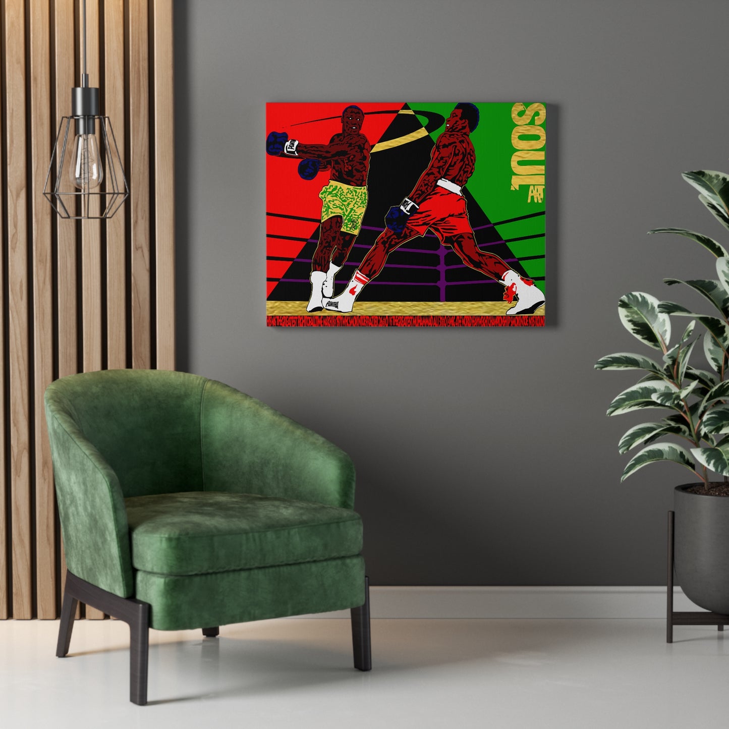 UNO SOULART THE FIGHT Smokin' Joe Beat Muhammad Ali 16x12, 24x18, & 30x24" Stretched Canvas