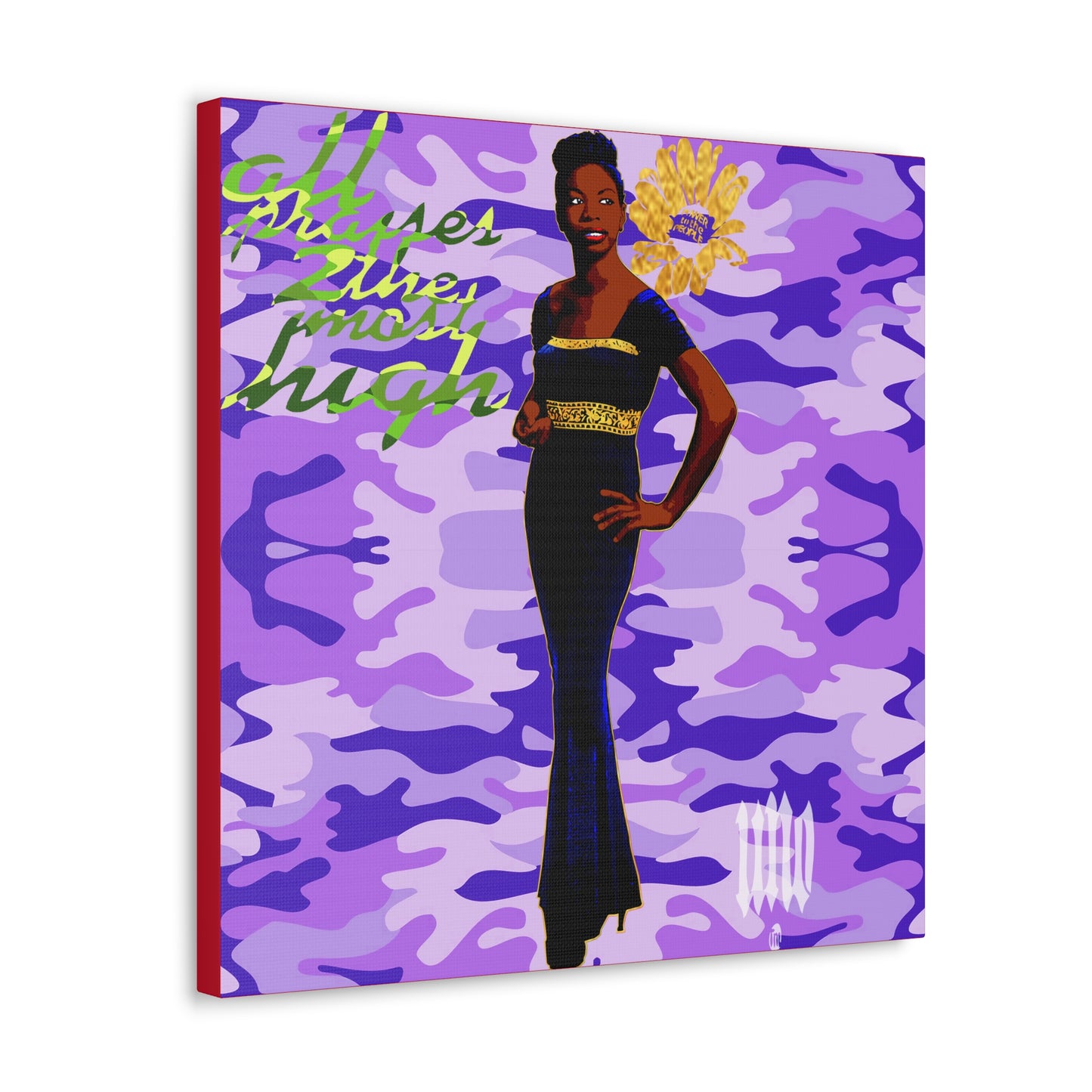 UNO LOVENINA POWERFLOWER 12, 20, 24, & 36" Square Canvas Gallery Wraps Camo Collection