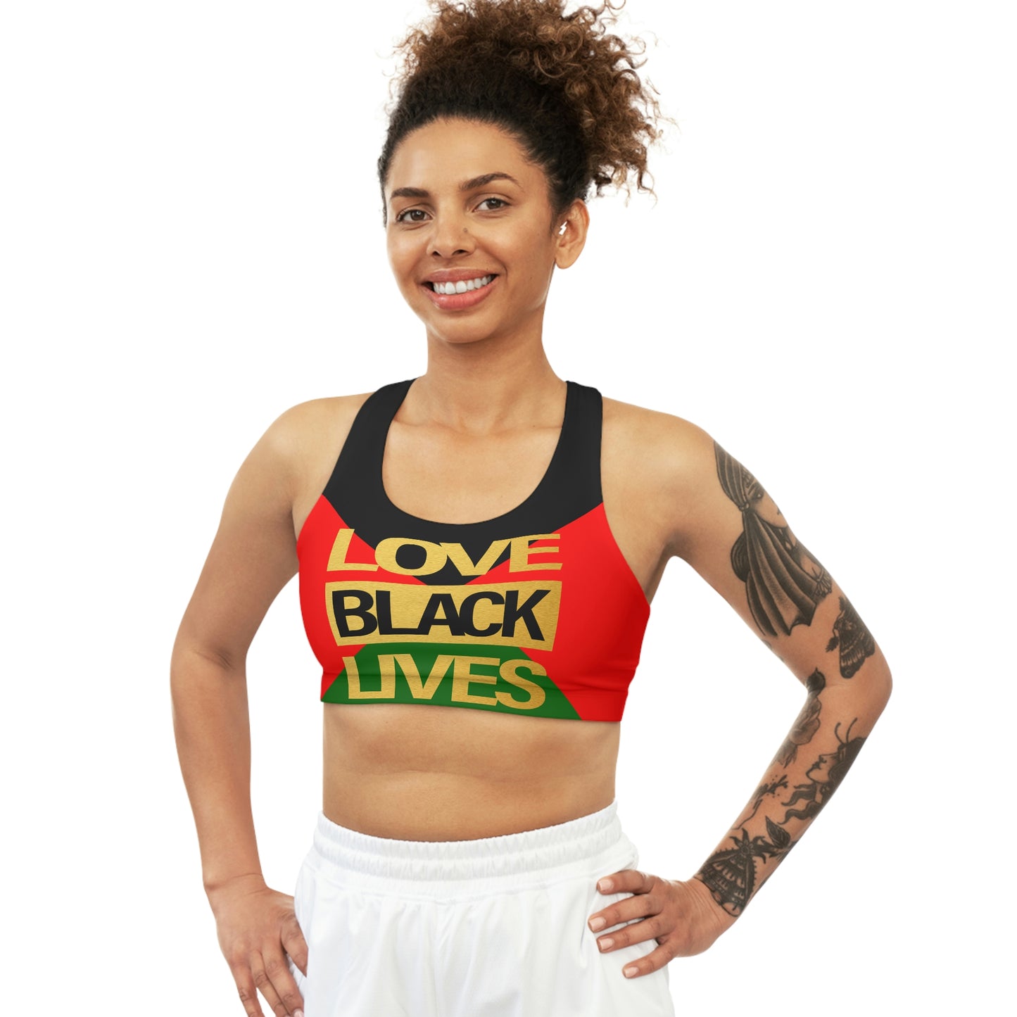UNO LOVEBLACKLIVES Seamless Sports Bra (AOP)