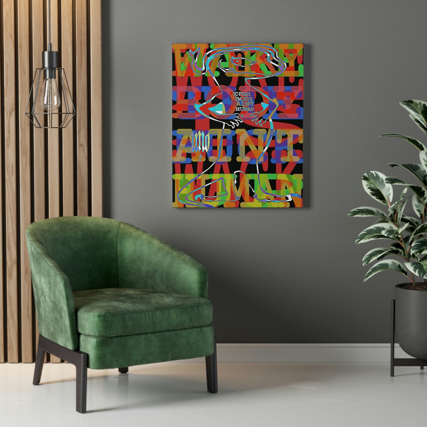 UNO GEKKO 2THEREPUBLIC EVERYBODY AIN'T HUMAN 12x16, 18x24, & 24x30" Stretched Canvas