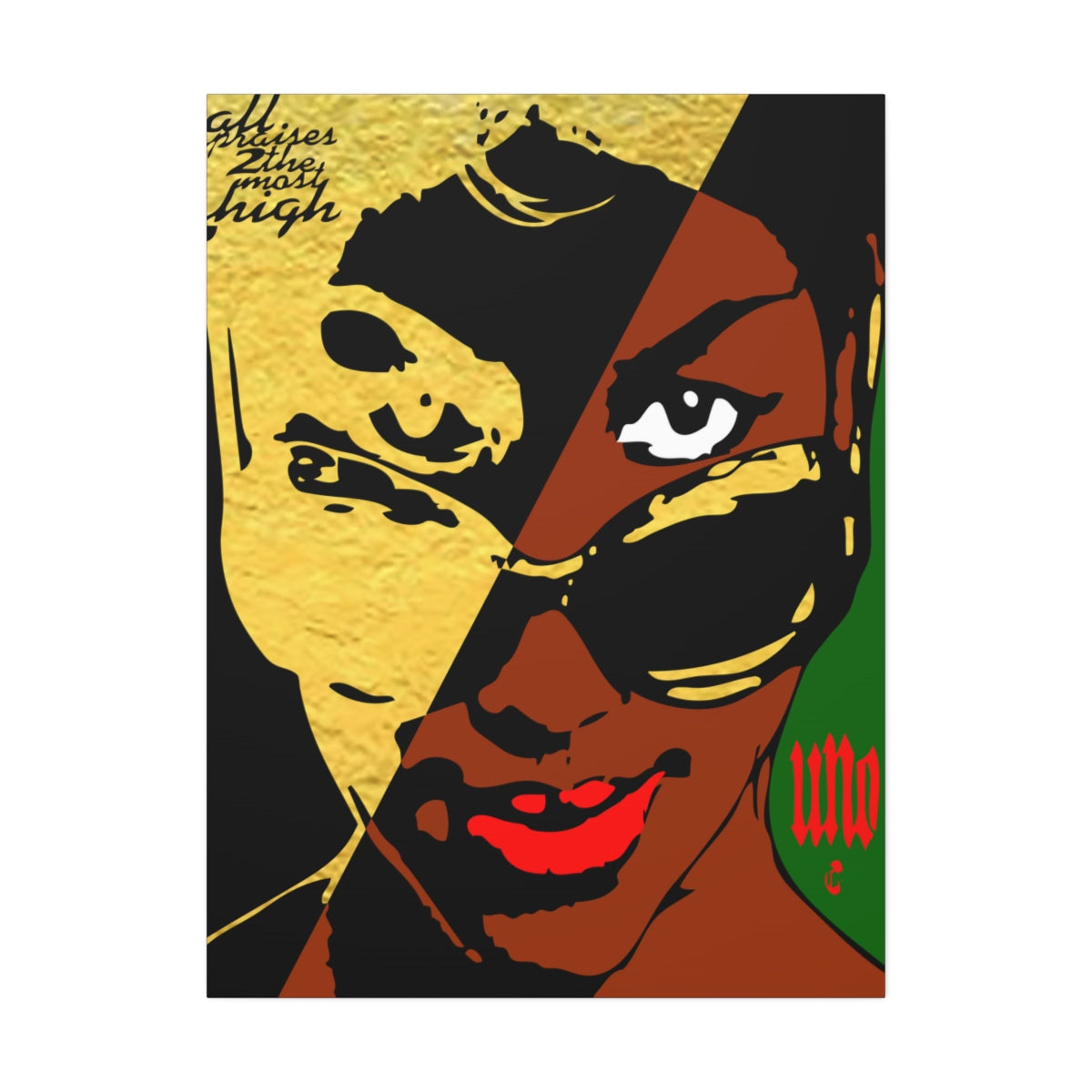 UNO LOVEARETHA SOULQUEEN 36x48 Canvas Stretched, 1.5''
