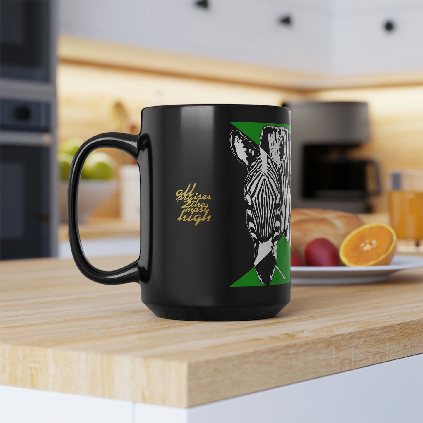 UNO STOPKILL'N ZEBRALOVE Black Mug, 15oz