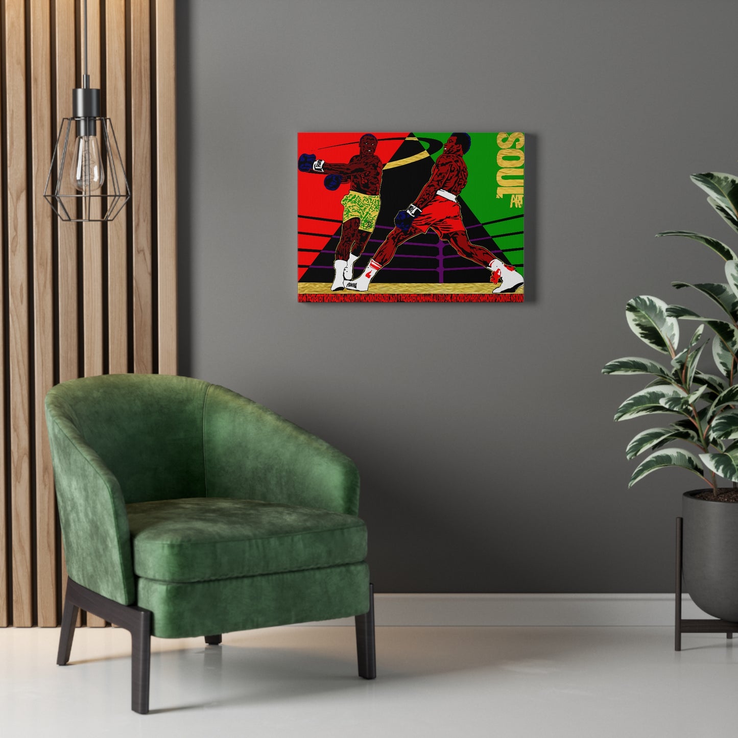 UNO SOULART THE FIGHT Smokin' Joe Beat Muhammad Ali 16x12, 24x18, & 30x24" Stretched Canvas
