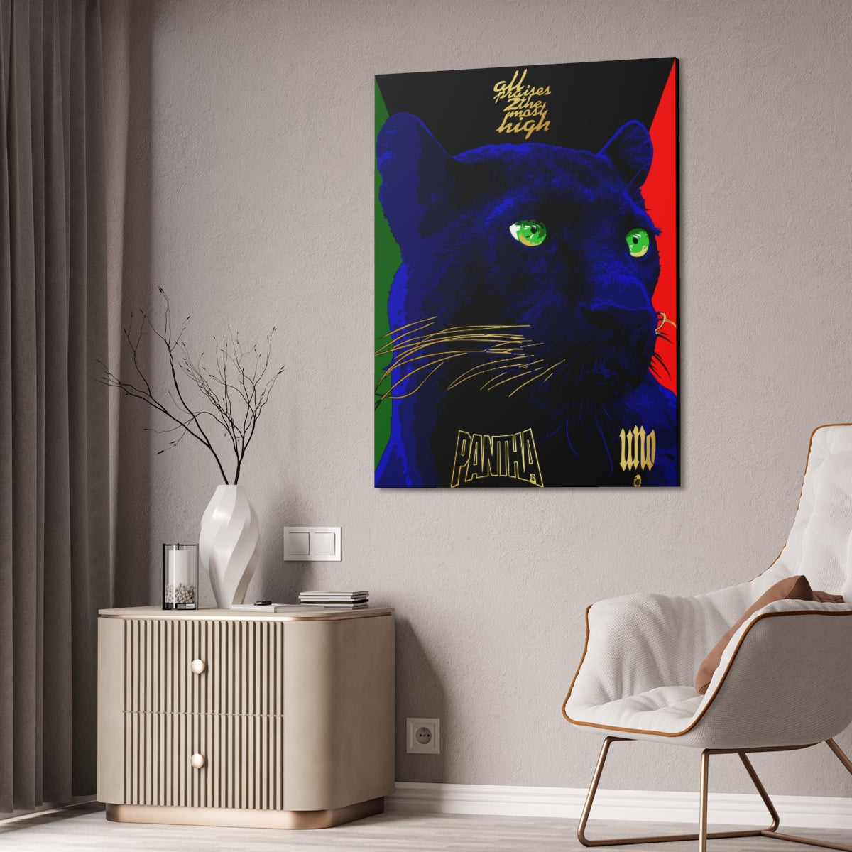 UNO PANTHA 36x48 Canvas Stretched, 1.5''