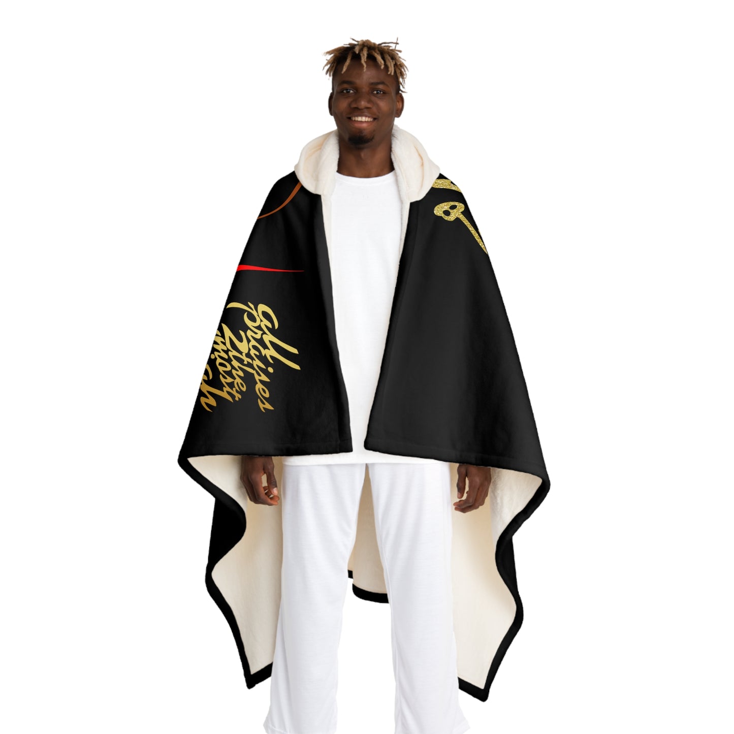 UNO LOVEBLACKLIVES ALLAHUAKBAR ALI Hooded Sherpa Fleece Blanket