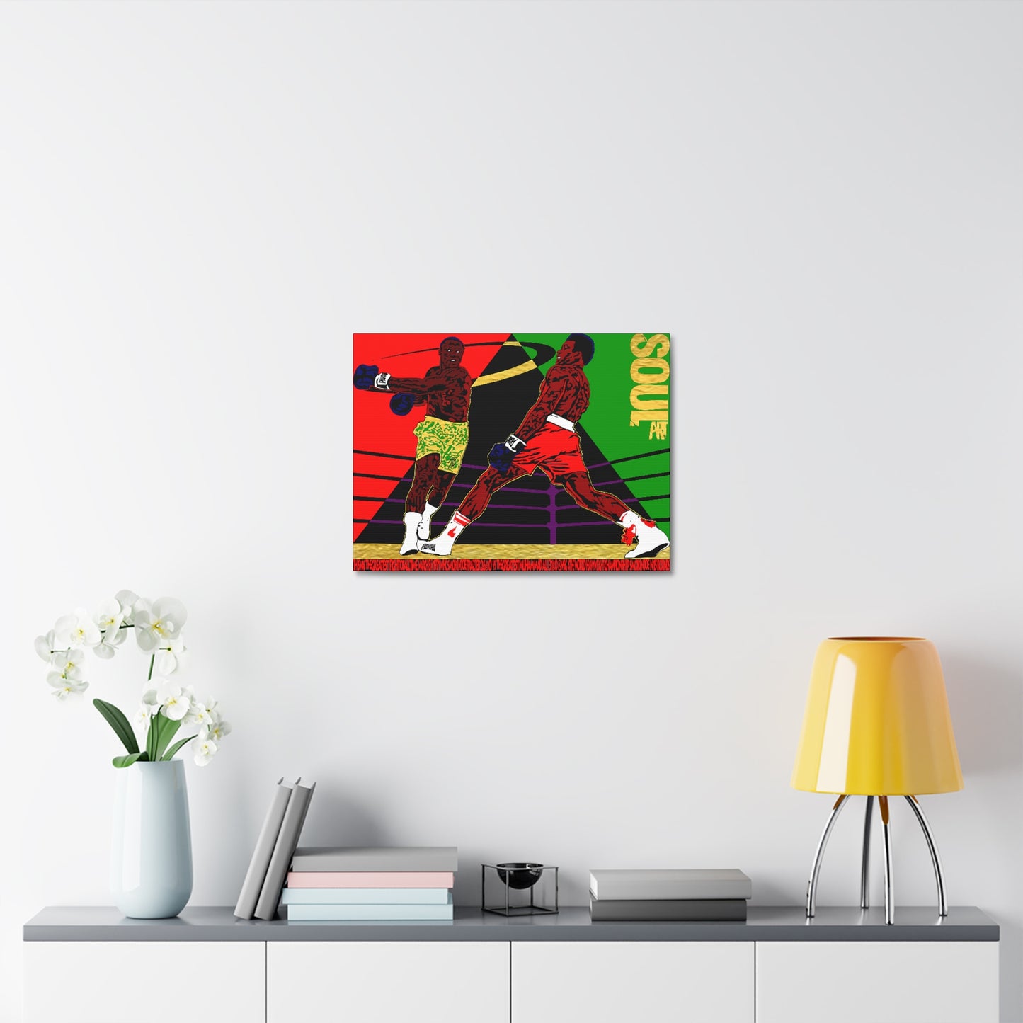 UNO SOULART THE FIGHT Smokin' Joe Beat Muhammad Ali 16x12, 24x18, & 30x24" Stretched Canvas