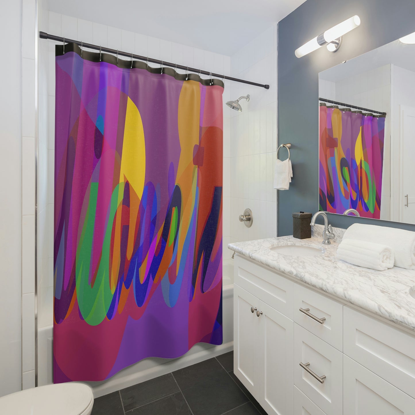 UNO WORD LIBERTY OR SLAVERY Shower Curtains
