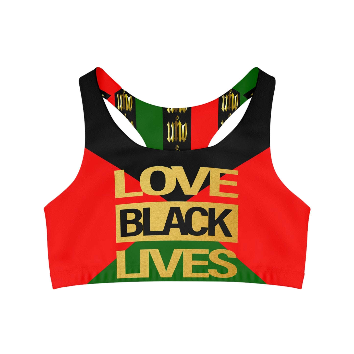 UNO LOVEBLACKLIVES Seamless Sports Bra (AOP)