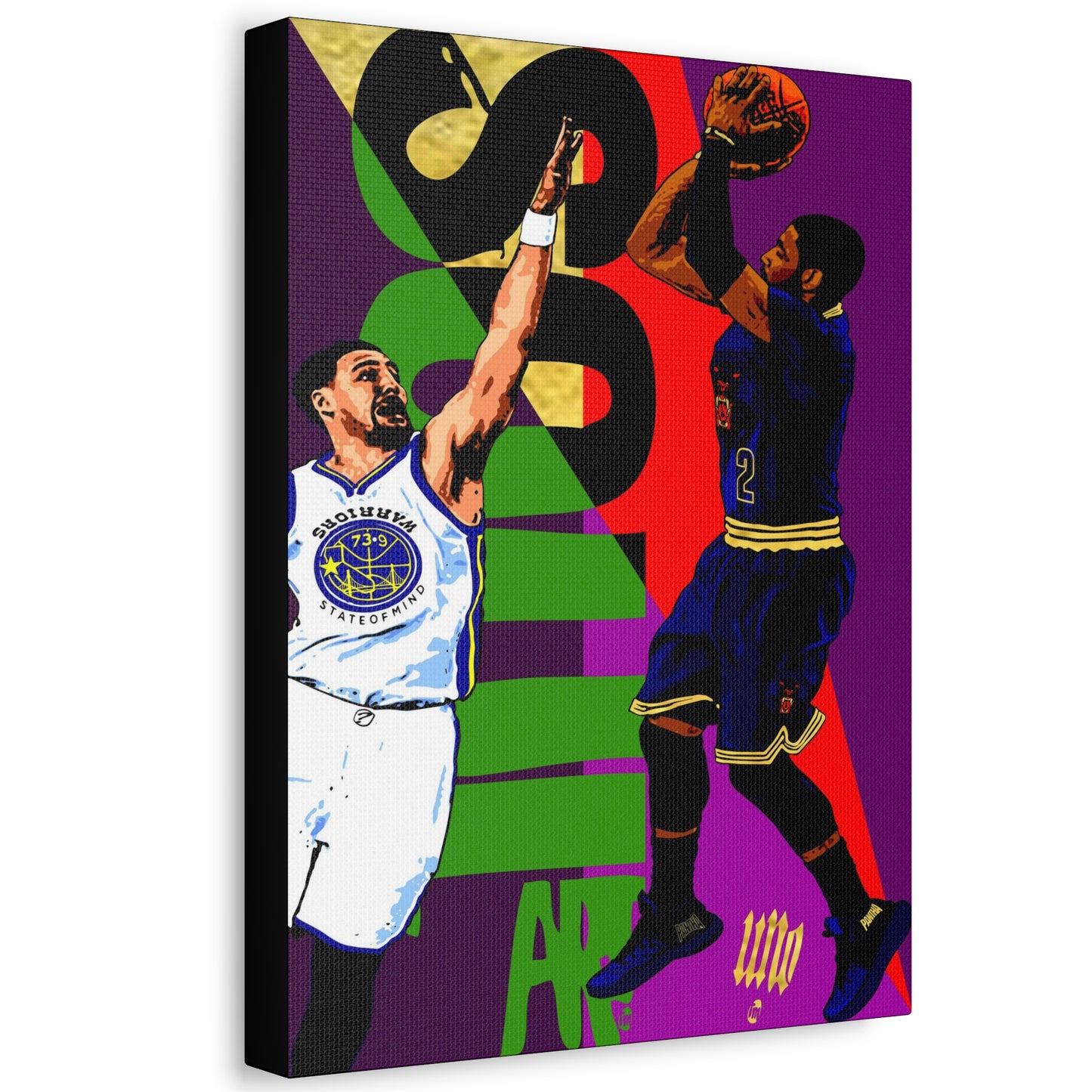 UNO KYRIECAN'TBEFADED SOULART 41GM5 Warriors State of Mind 12x16, 18x24, & 24x30" Stretched Canvas