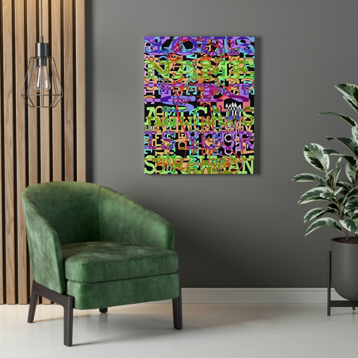 UNO GEKKO 2THEREPUBLIC ALLCAPS IS YO STRAWMAN 12x16, 18x24, & 24x30" Stretched Canvas