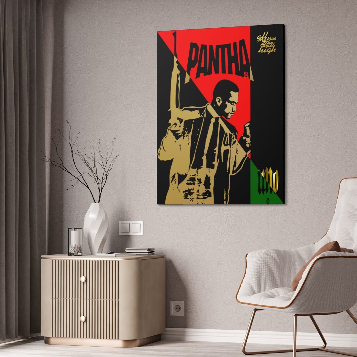UNO PANTHA LOVEMALCOLM 36x48 Canvas Stretched, 1.5''
