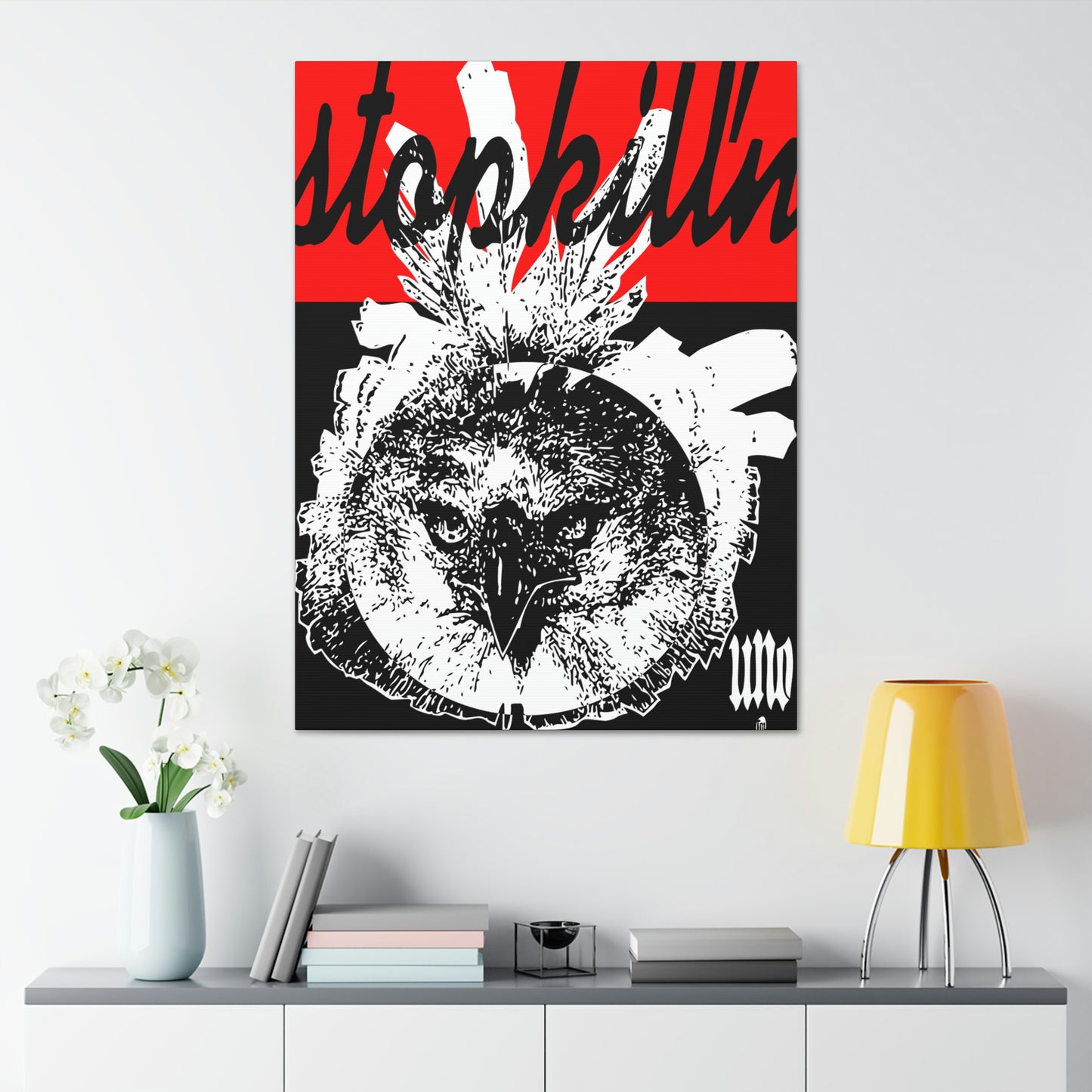 UNO STOPKILL'N LOVEHARPY 36x48 Canvas Stretched, 1.5''