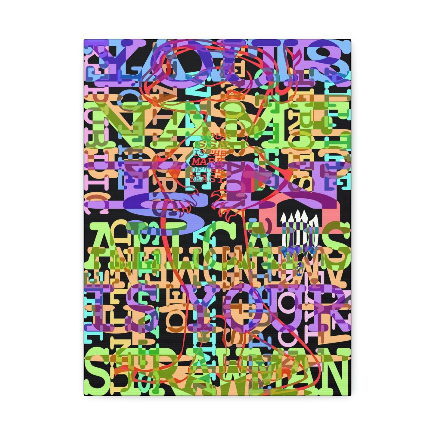 UNO GEKKO 2THEREPUBLIC ALLCAPS IS YO STRAWMAN 12x16, 18x24, & 24x30" Stretched Canvas