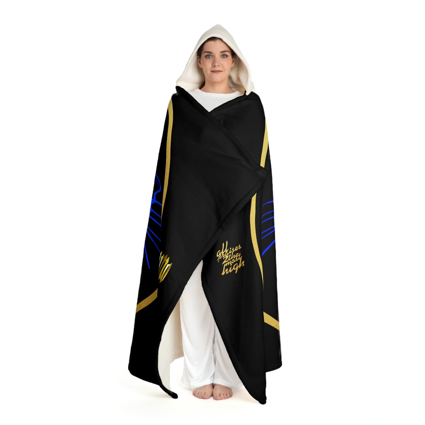 UNOBTCPANTHA Hooded Sherpa Fleece Blanket