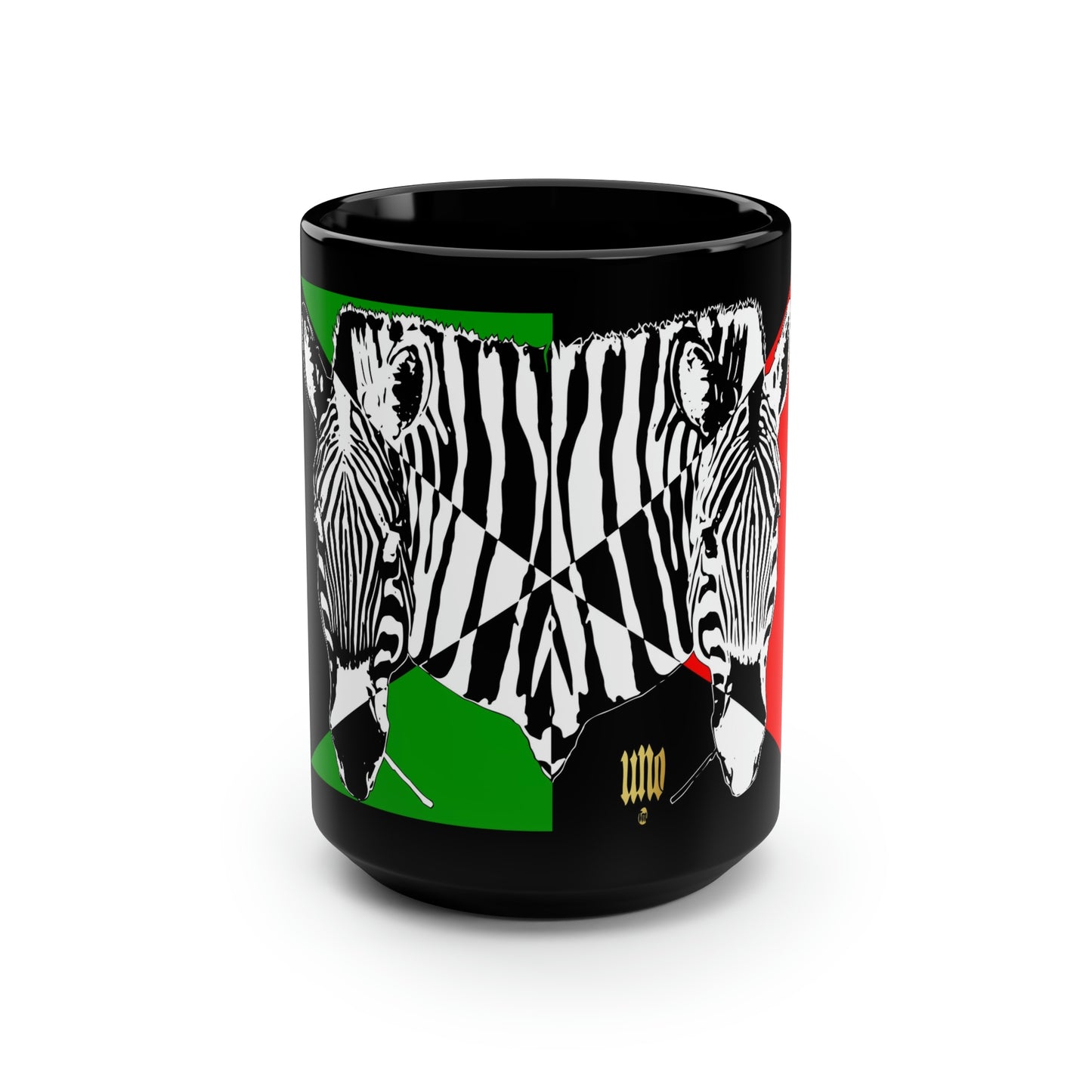 UNO STOPKILL'N ZEBRALOVE Black Mug, 15oz