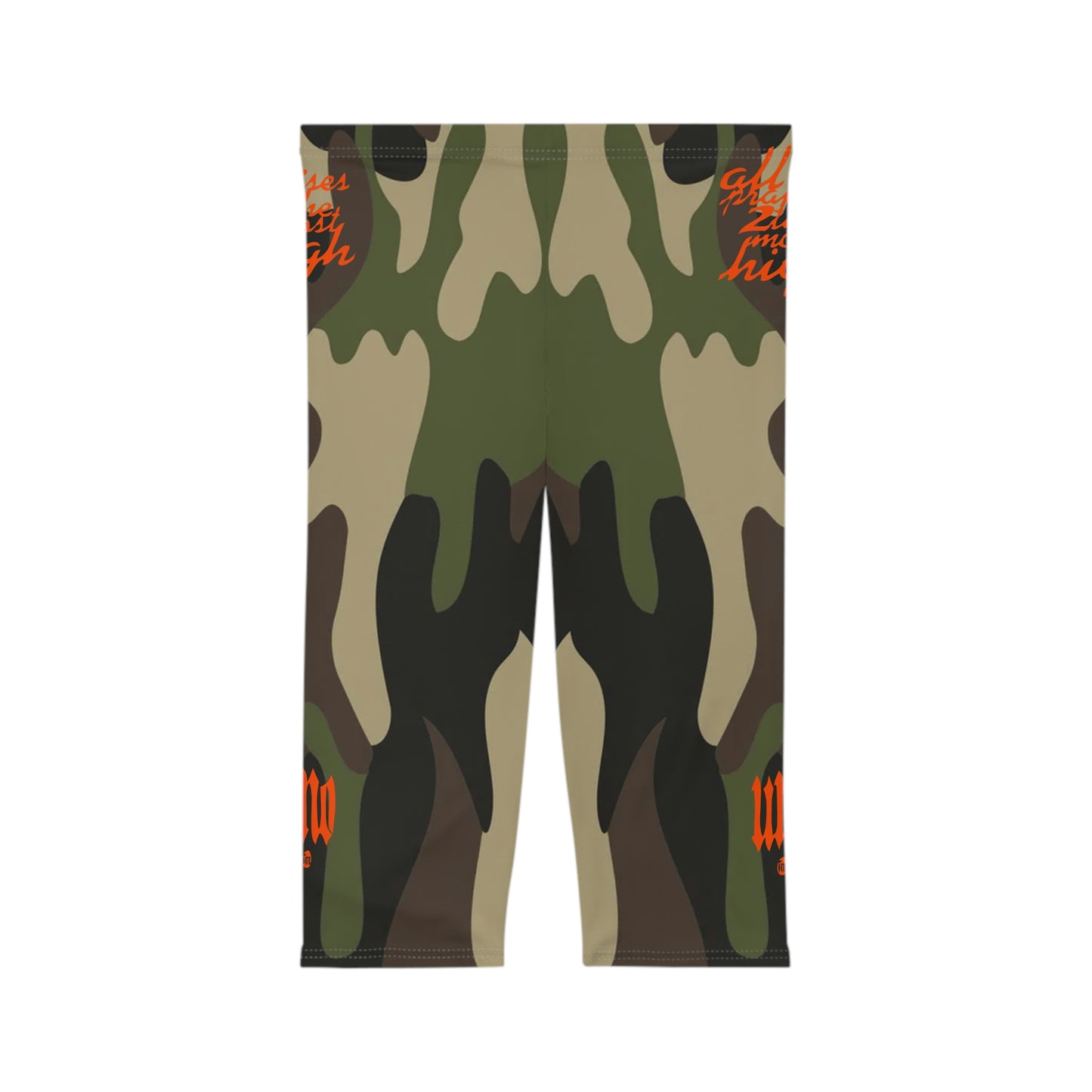 UNO ALL PRAISES Women’s Capri Leggings (AOP) Cano Collection