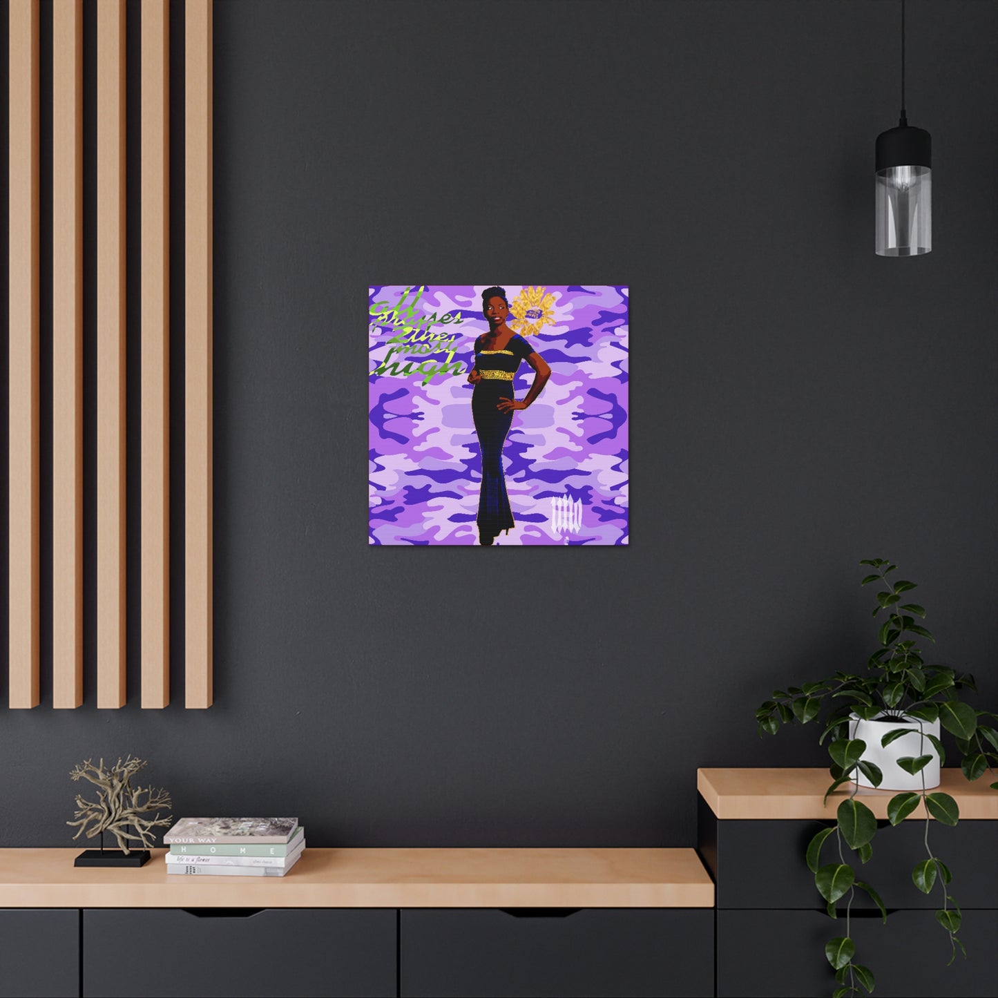 UNO LOVENINA POWERFLOWER 12, 20, 24, & 36" Square Canvas Gallery Wraps Camo Collection
