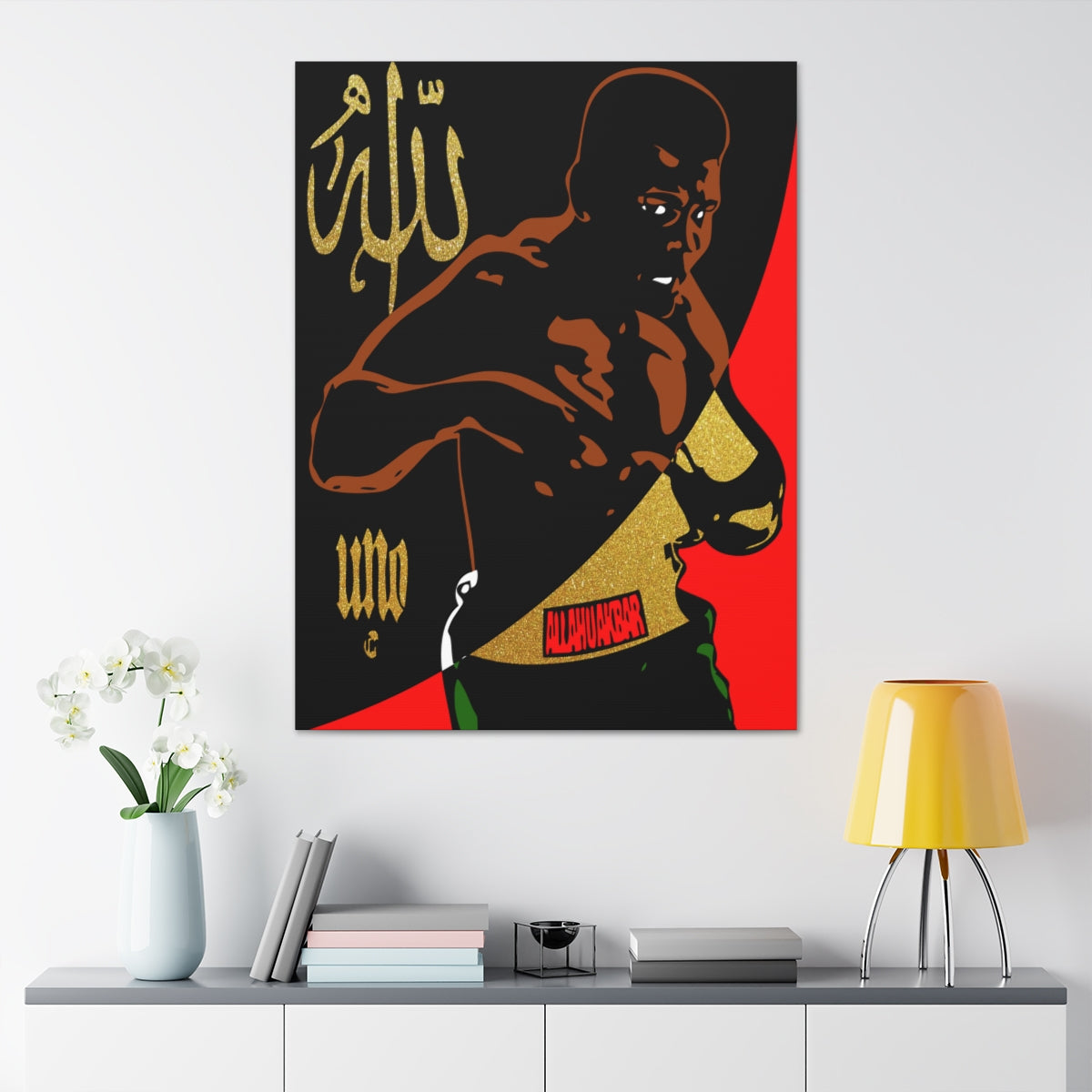 UNO ALLAH U AKBAR ALI 36x48 Canvas Stretched, 1.5''