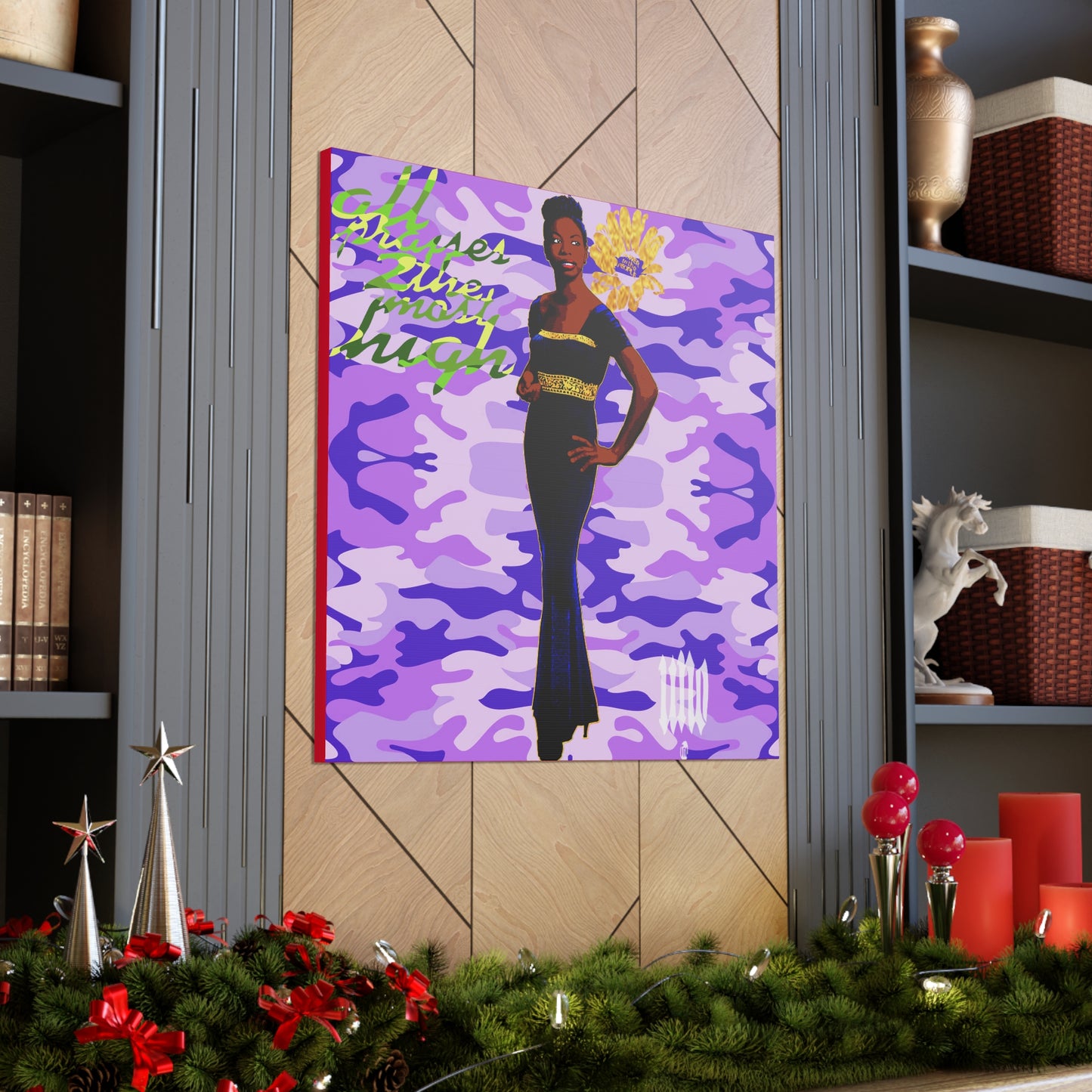 UNO LOVENINA POWERFLOWER 12, 20, 24, & 36" Square Canvas Gallery Wraps Camo Collection