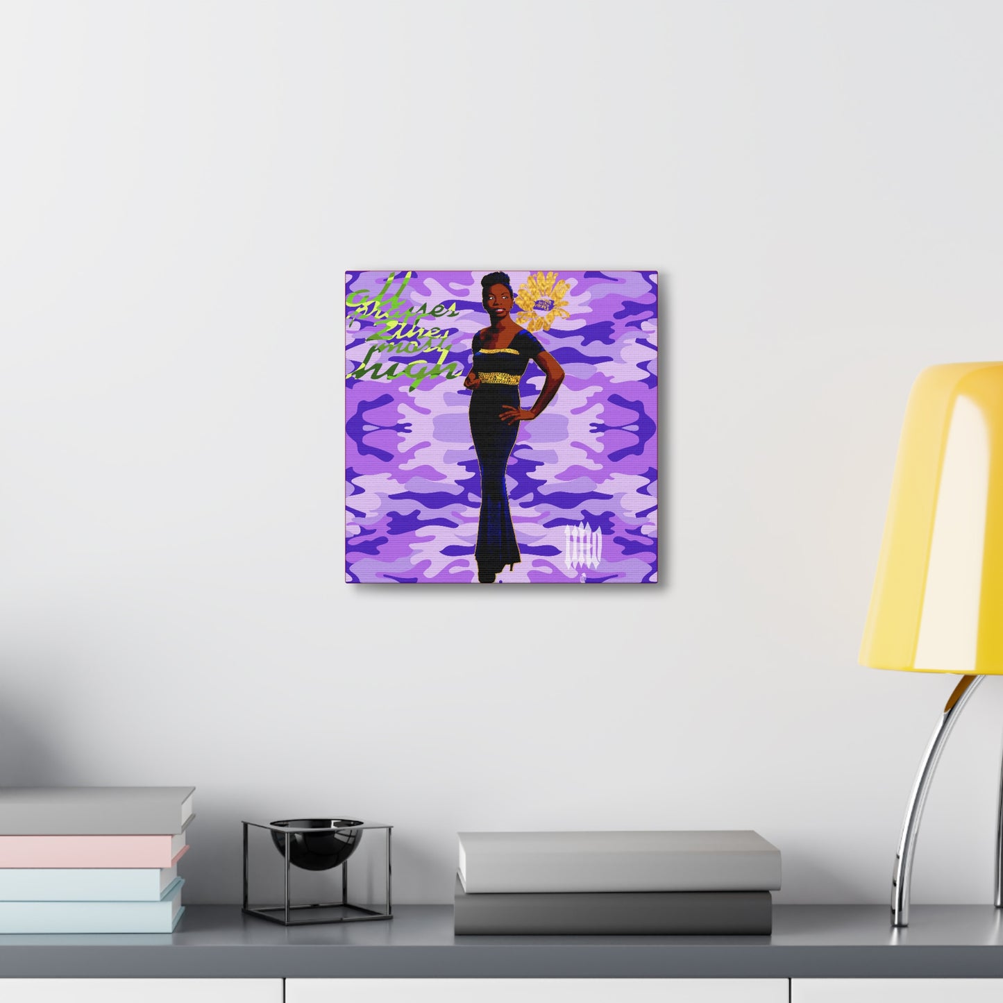 UNO LOVENINA POWERFLOWER 12, 20, 24, & 36" Square Canvas Gallery Wraps Camo Collection