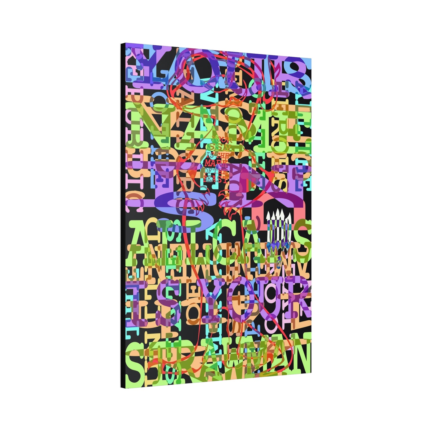 UNO GEKKO 2THEREPUBLIC ALLCAPS IS YO STRAWMAN 40x60 Canvas Stretched, 1.5''