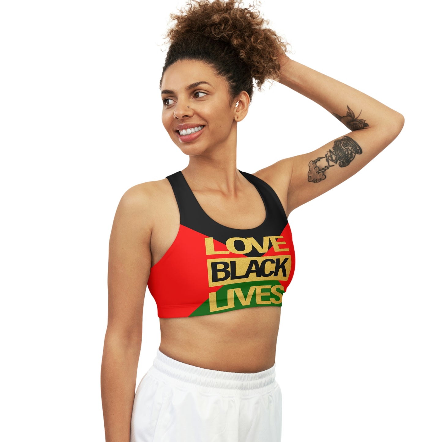 UNO LOVEBLACKLIVES Seamless Sports Bra (AOP)