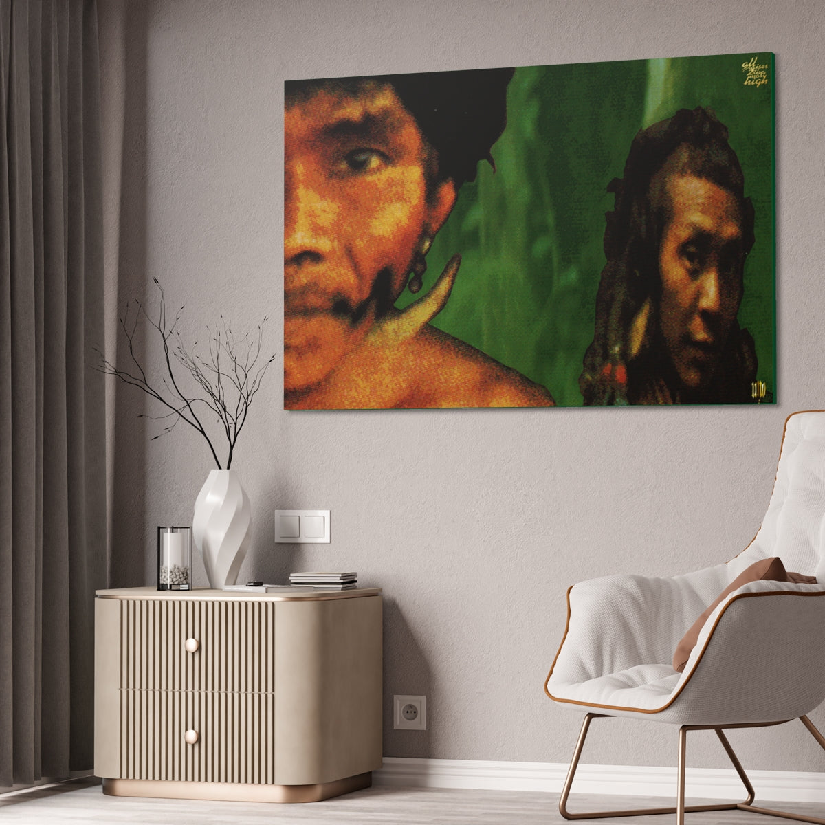 UNO WHOISTHEPRIMITIVE? 60x40 Canvas Stretched, 1.5''
