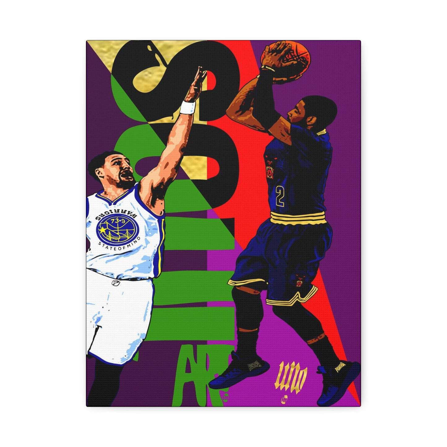 UNO KYRIECAN'TBEFADED SOULART 41GM5 Warriors State of Mind 12x16, 18x24, & 24x30" Stretched Canvas