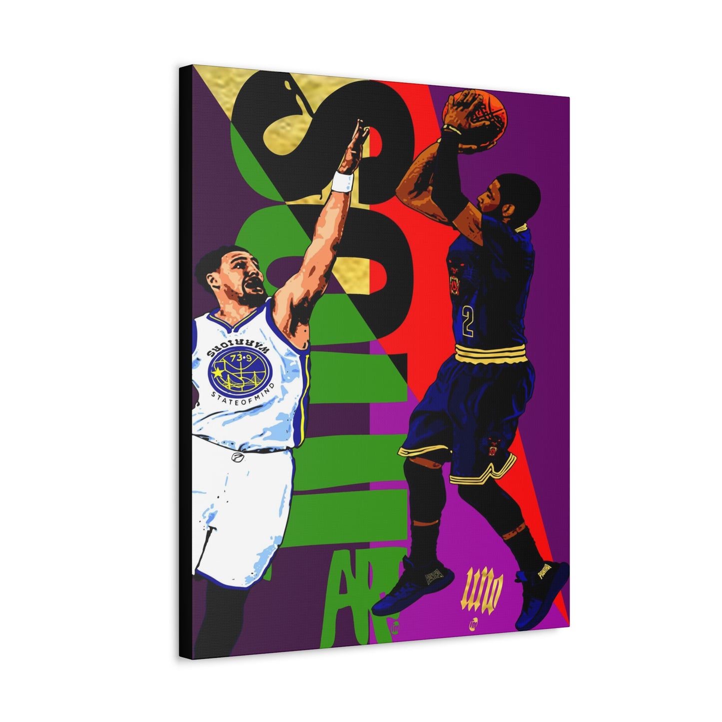 UNO KYRIECAN'TBEFADED SOULART 41GM5 Warriors State of Mind 12x16, 18x24, & 24x30" Stretched Canvas