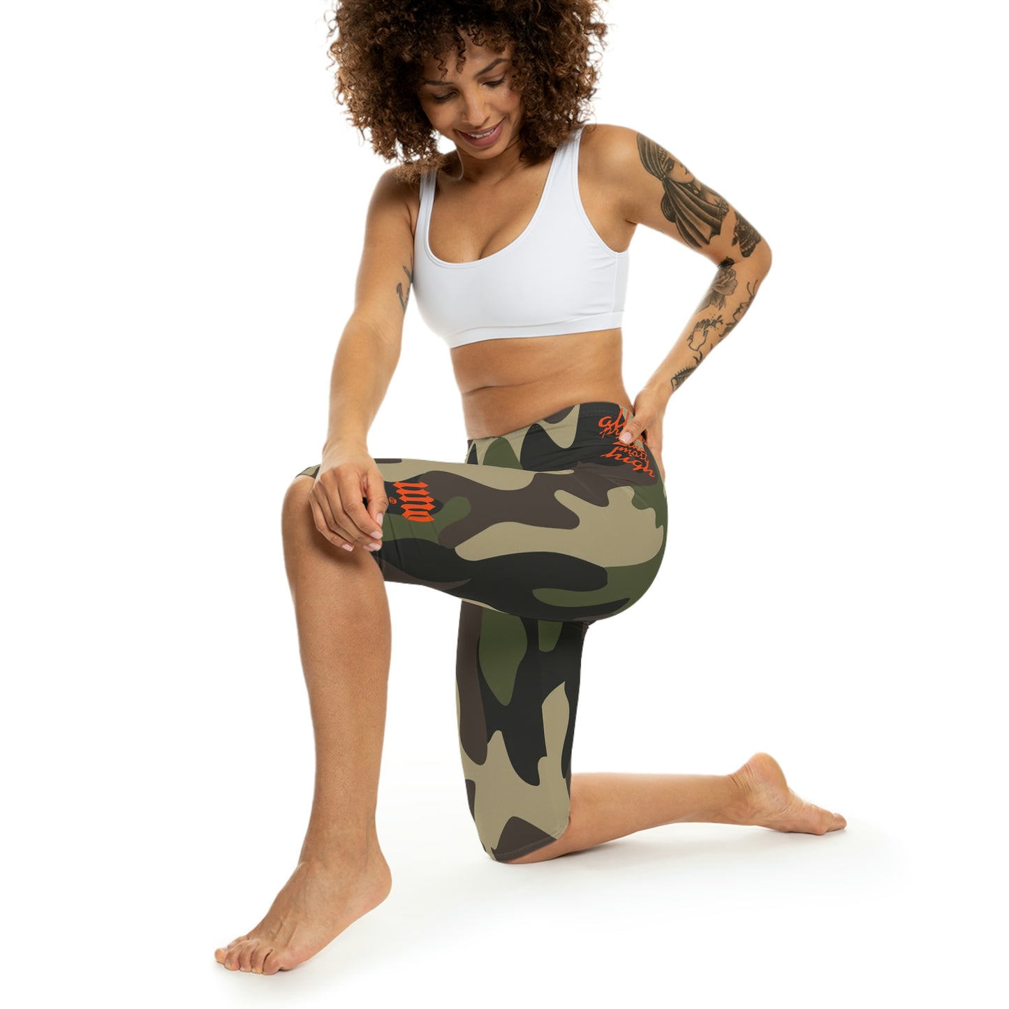 UNO ALL PRAISES Women’s Capri Leggings (AOP) Cano Collection