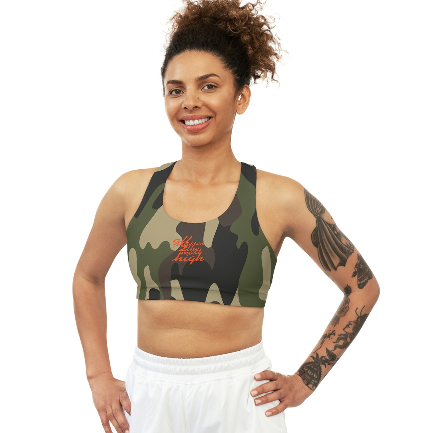 UNO ALL PRAISES Seamless Sports Bra (AOP) Camo Collection