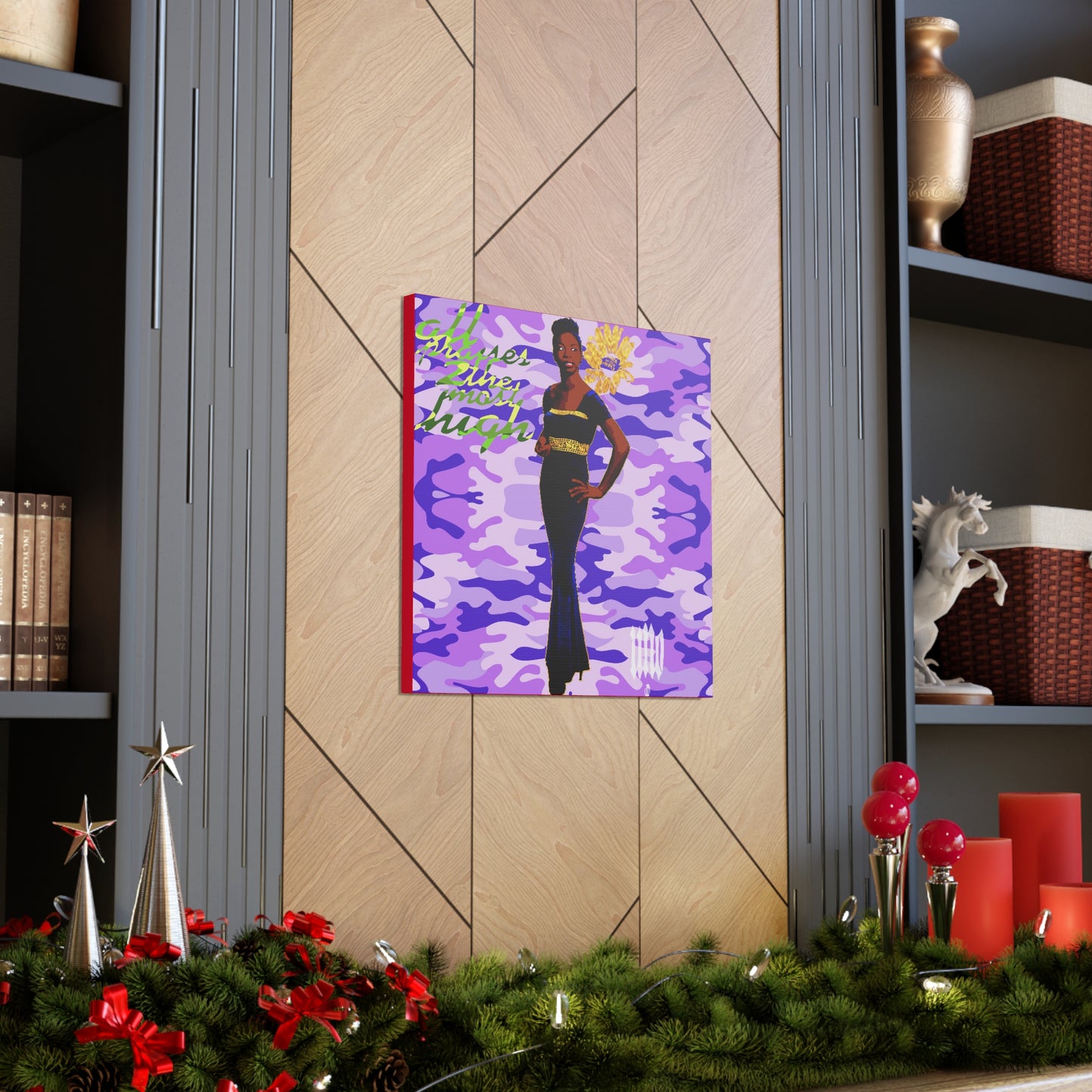 UNO LOVENINA POWERFLOWER 12, 20, 24, & 36" Square Canvas Gallery Wraps Camo Collection