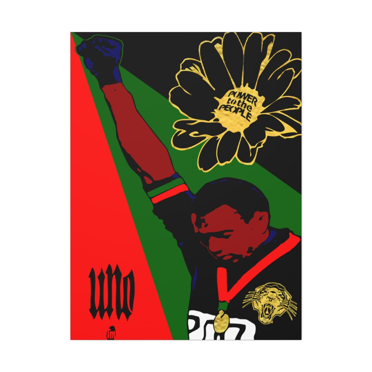 UNO TOMMIEFIST POWERFLOWER 36x48 Canvas Stretched, 1.5''