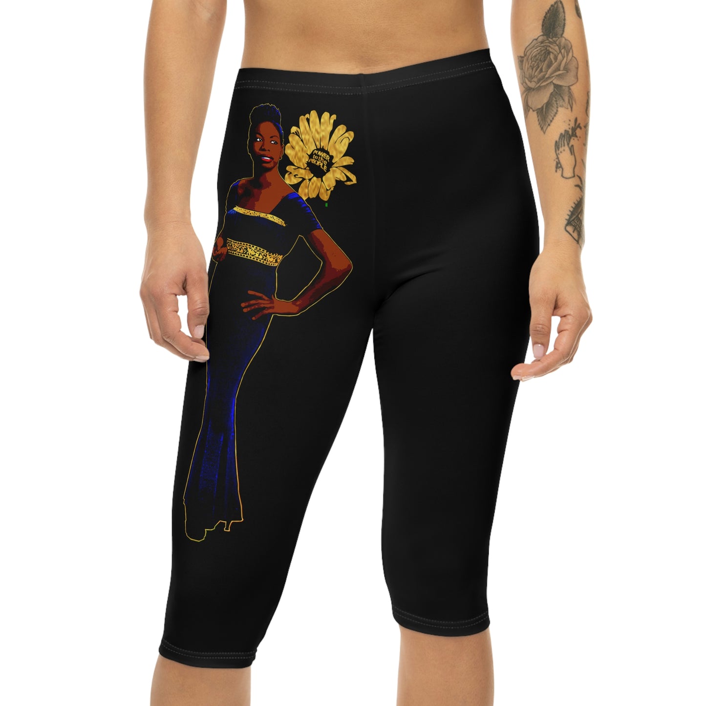 UNO LOVENINA POWERFLOWER Women’s Capri Leggings (AOP)