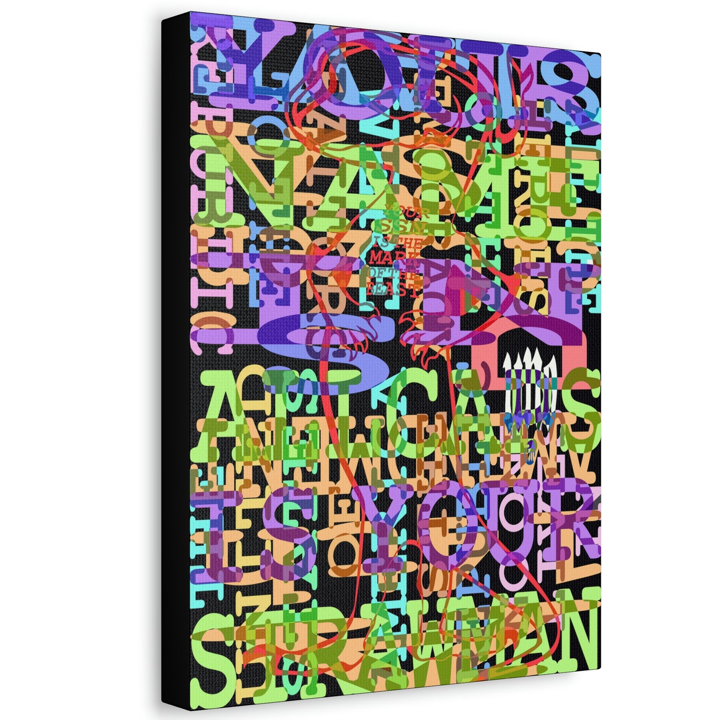 UNO GEKKO 2THEREPUBLIC ALLCAPS IS YO STRAWMAN 12x16, 18x24, & 24x30" Stretched Canvas