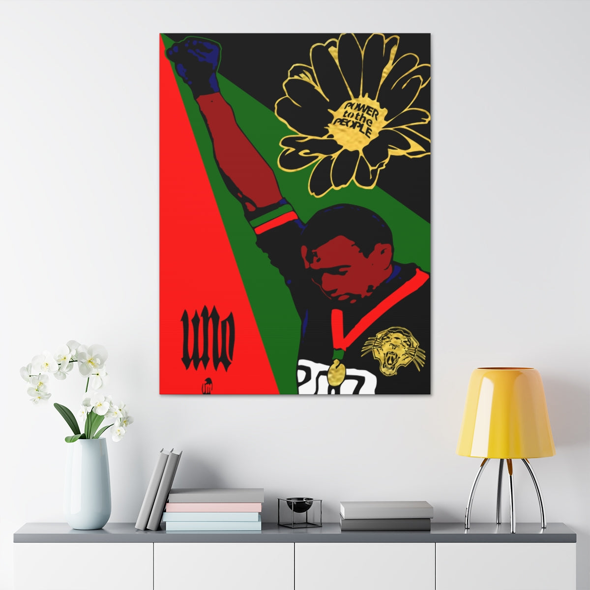 UNO TOMMIEFIST POWERFLOWER 36x48 Canvas Stretched, 1.5''