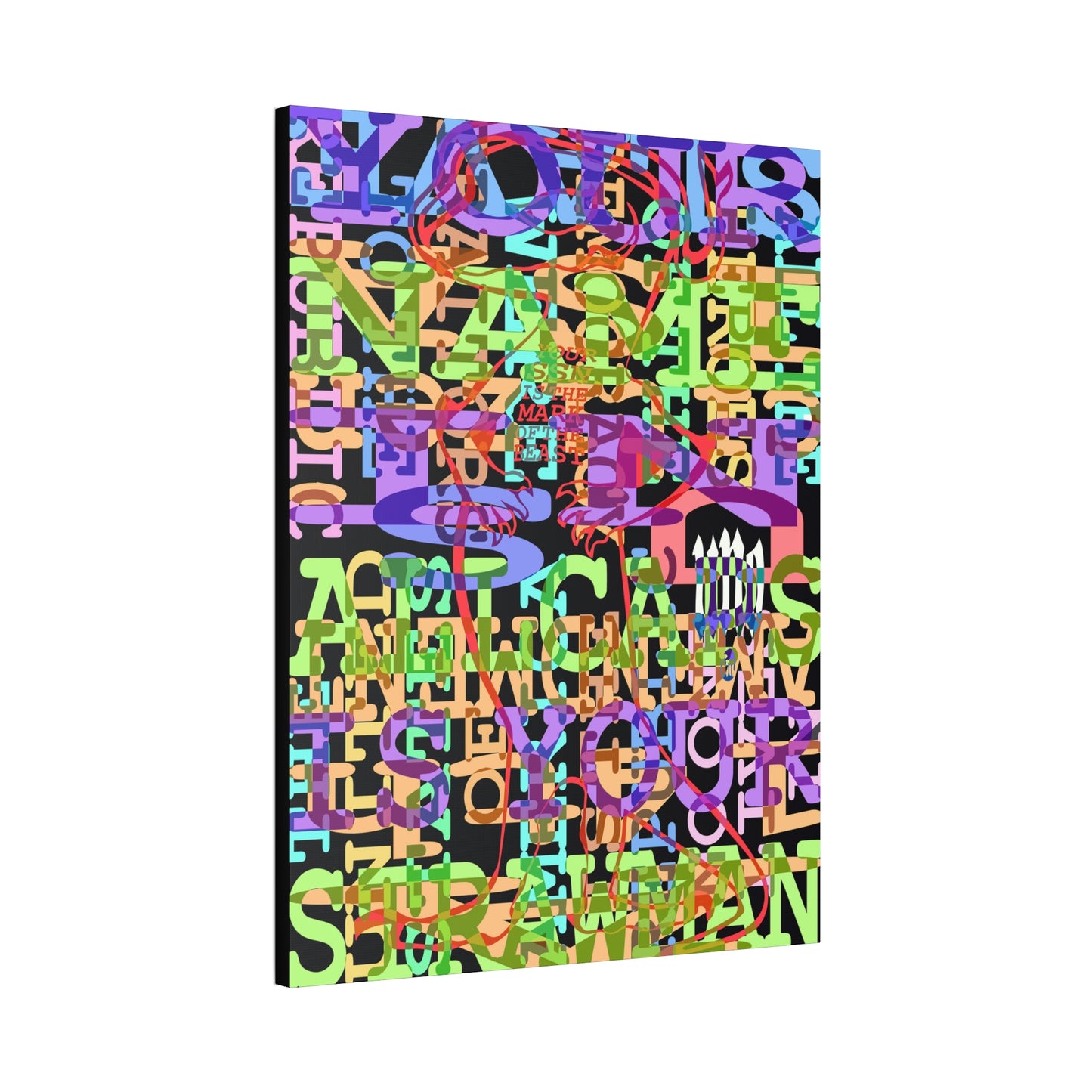 UNO GEKKO 2THEREPUBLIC ALLCAPS IS YO STRAWMAN 36x48 Canvas Stretched, 1.5''