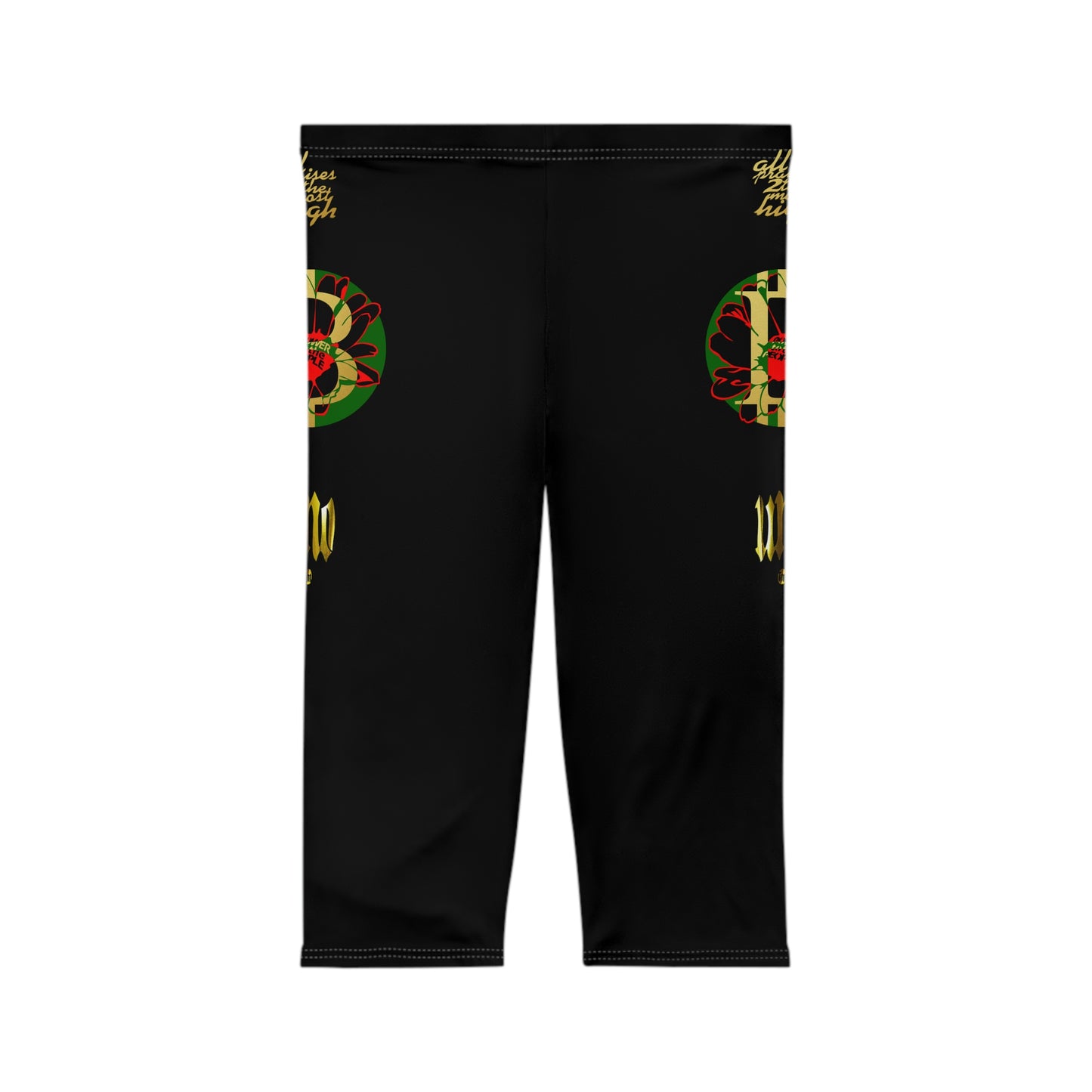 UNOBTCPOWERFLOWER Women’s Capri Leggings (AOP)