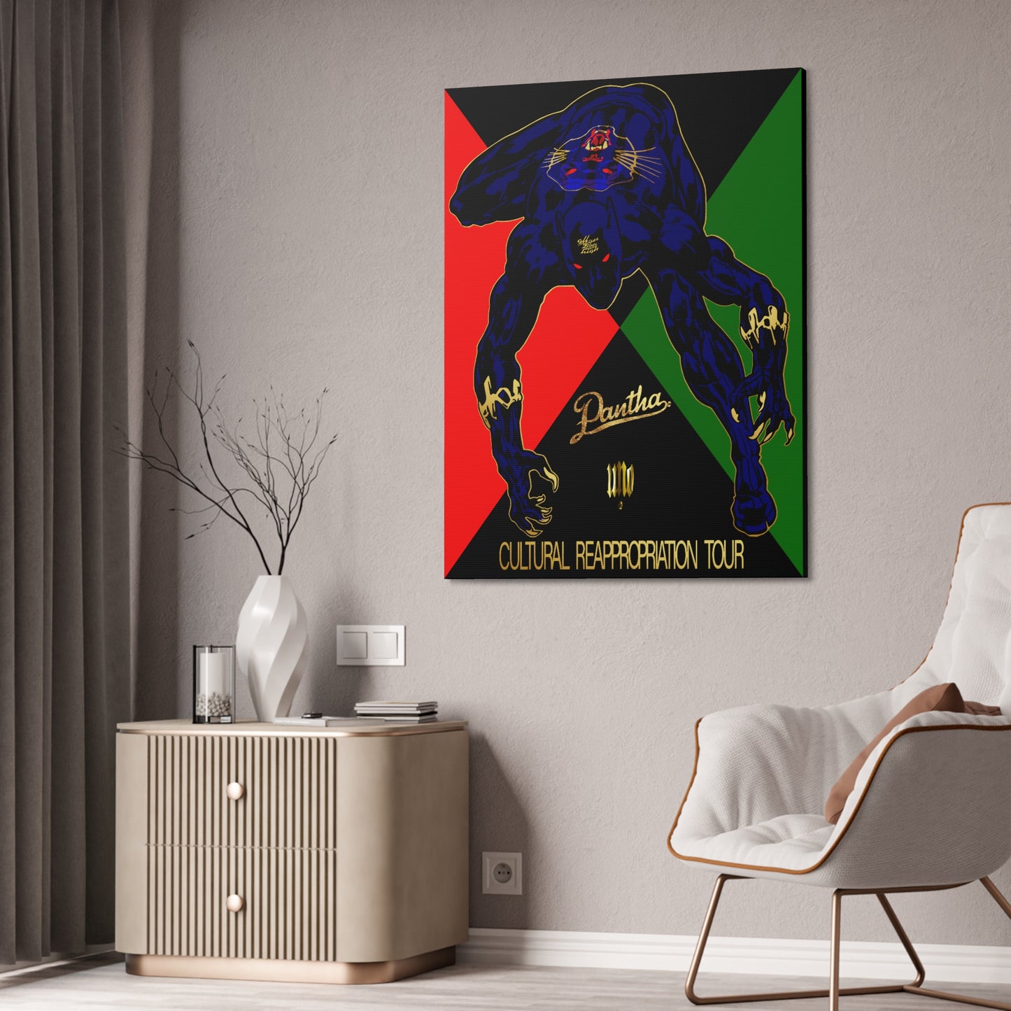 UNO PANTHA Cultural Reappropriation Tour 36x48 Canvas Stretched, 1.5''