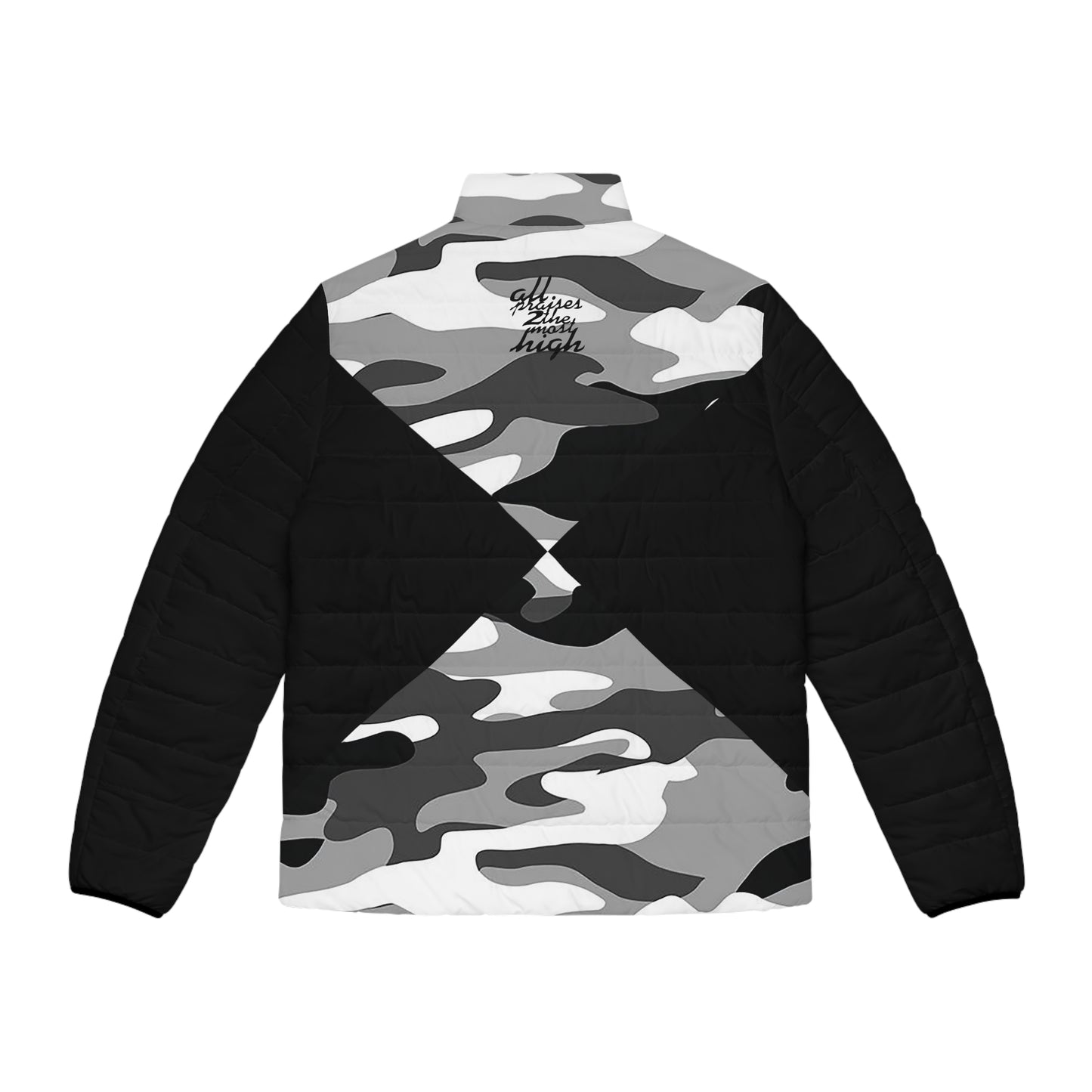 UNO ALL PRAISES Men's Puffer Jacket (AOP) Camo Collection